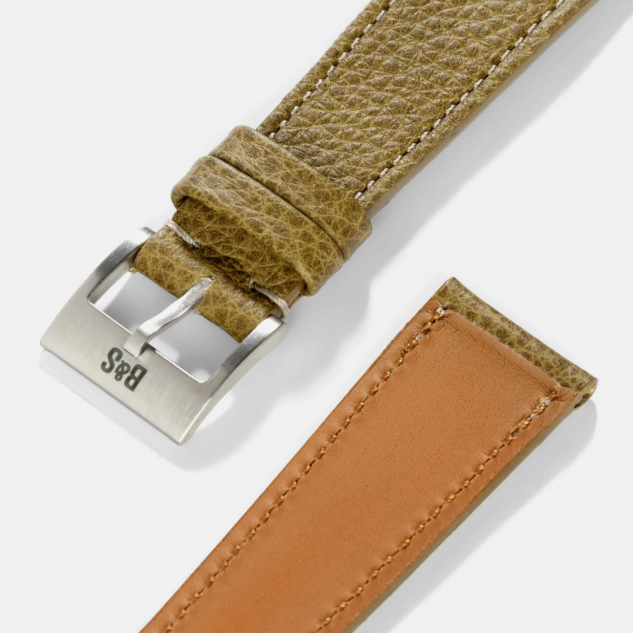 Kansas Green Leather Watch Strap - Image 3