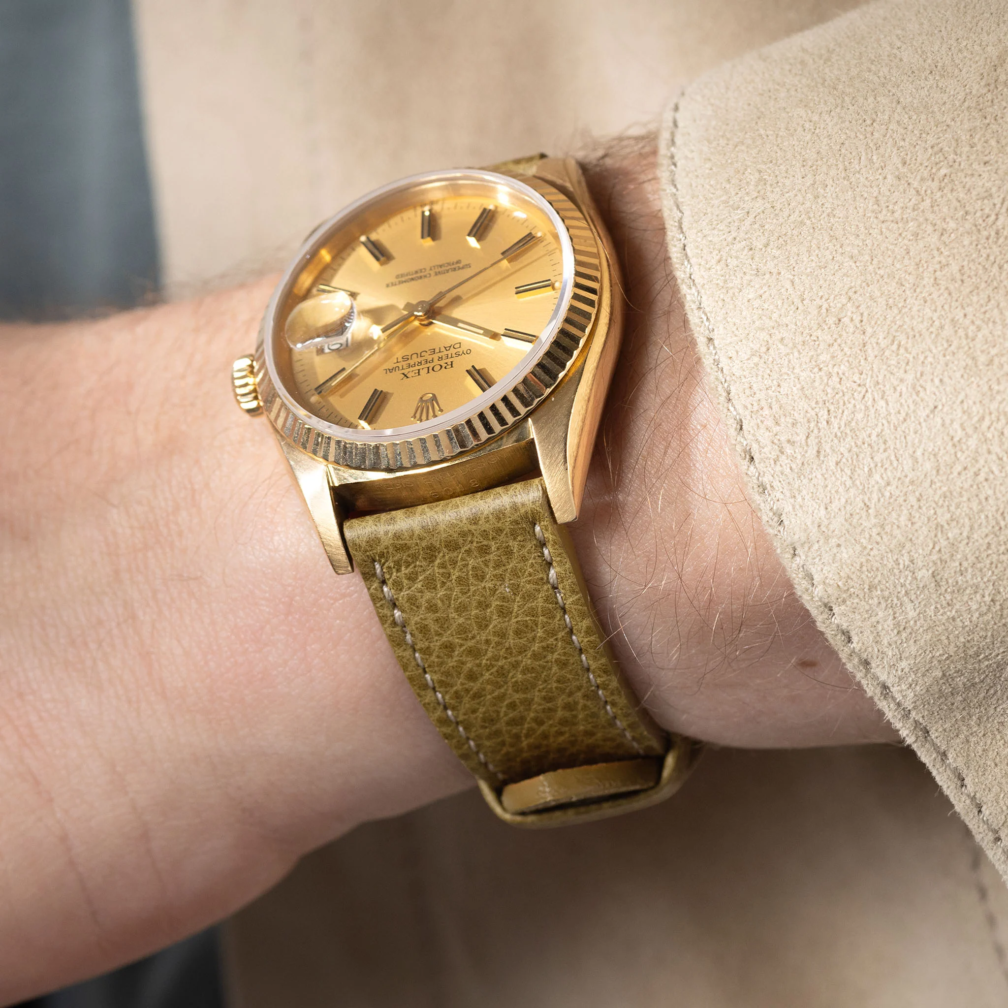 Kansas Green Leather Watch Strap - Image 7