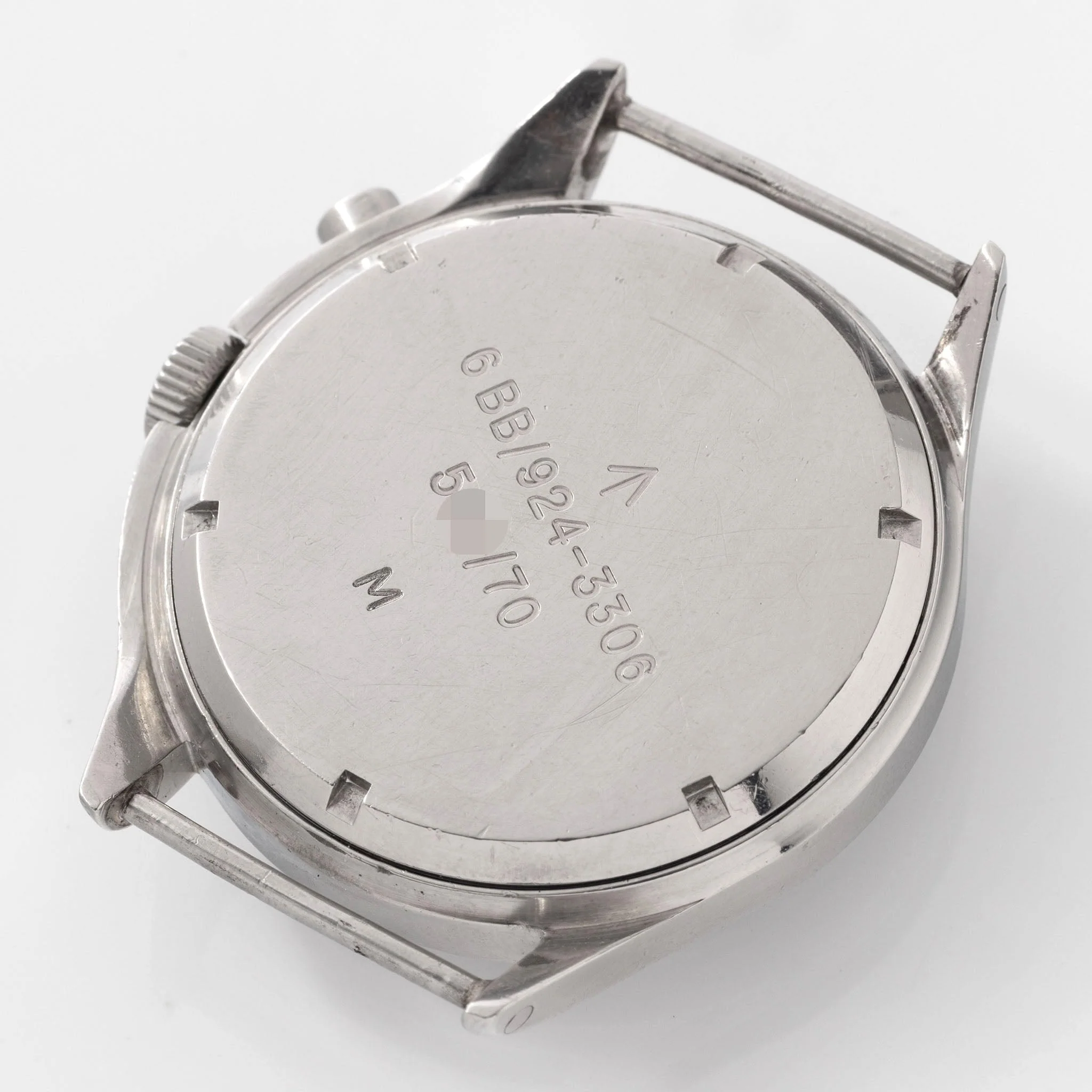 Lemania Monopusher Chronograph 6BB "Asymmetric Case" Military Chronograph Black Dial - Image 3