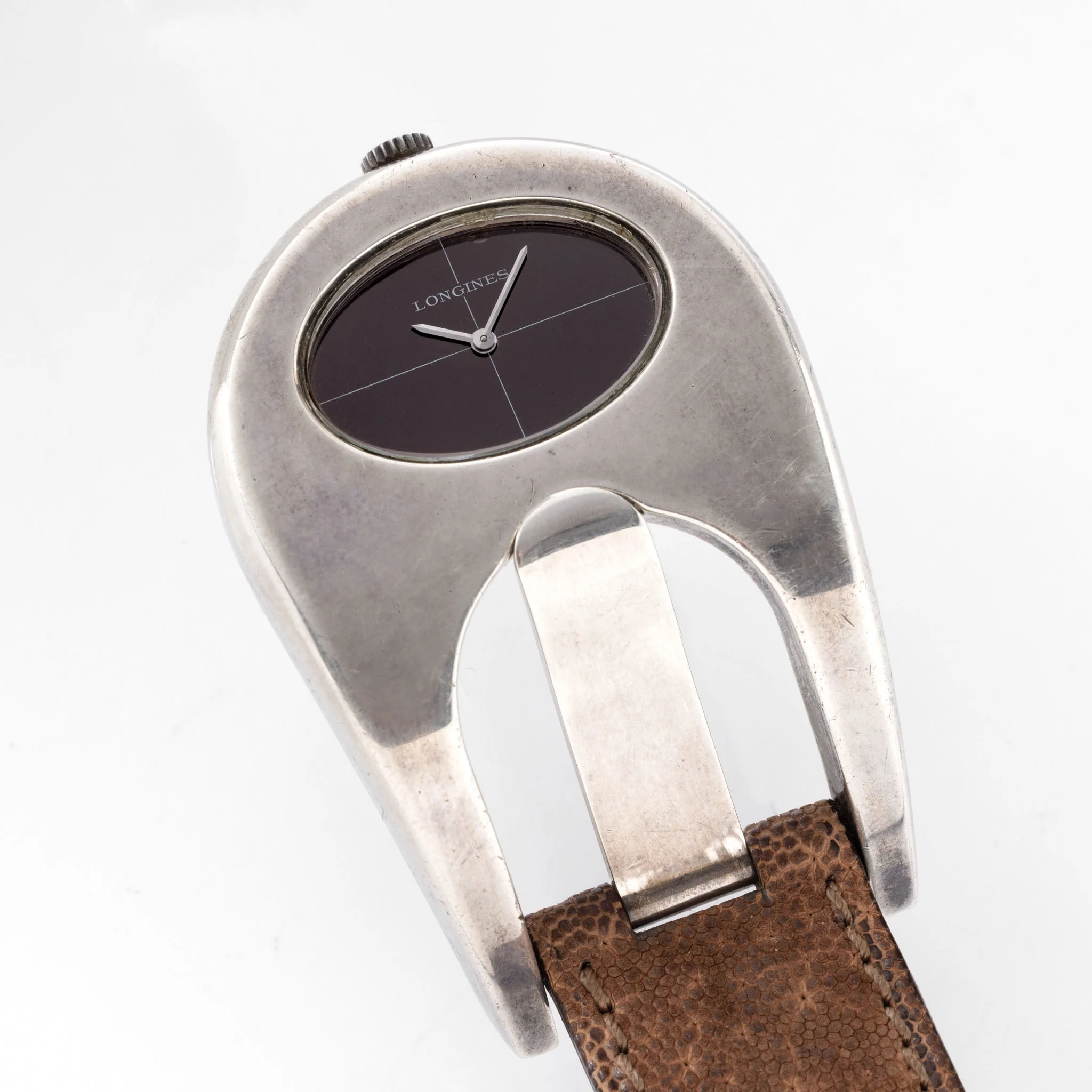 Longines Serge Manzon Sterling Silver Buckle Form Watch - Image 6