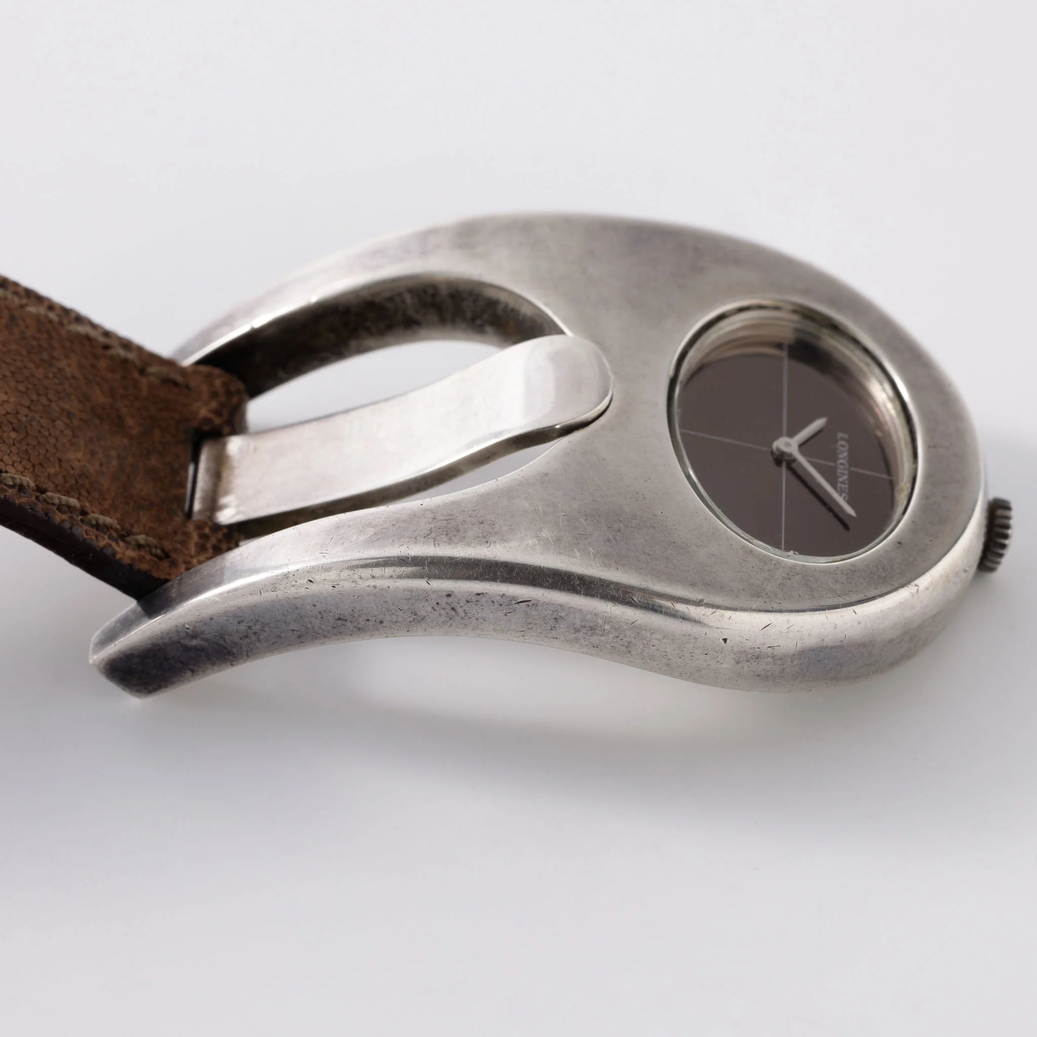 Longines Serge Manzon Sterling Silver Buckle Form Watch - Image 7