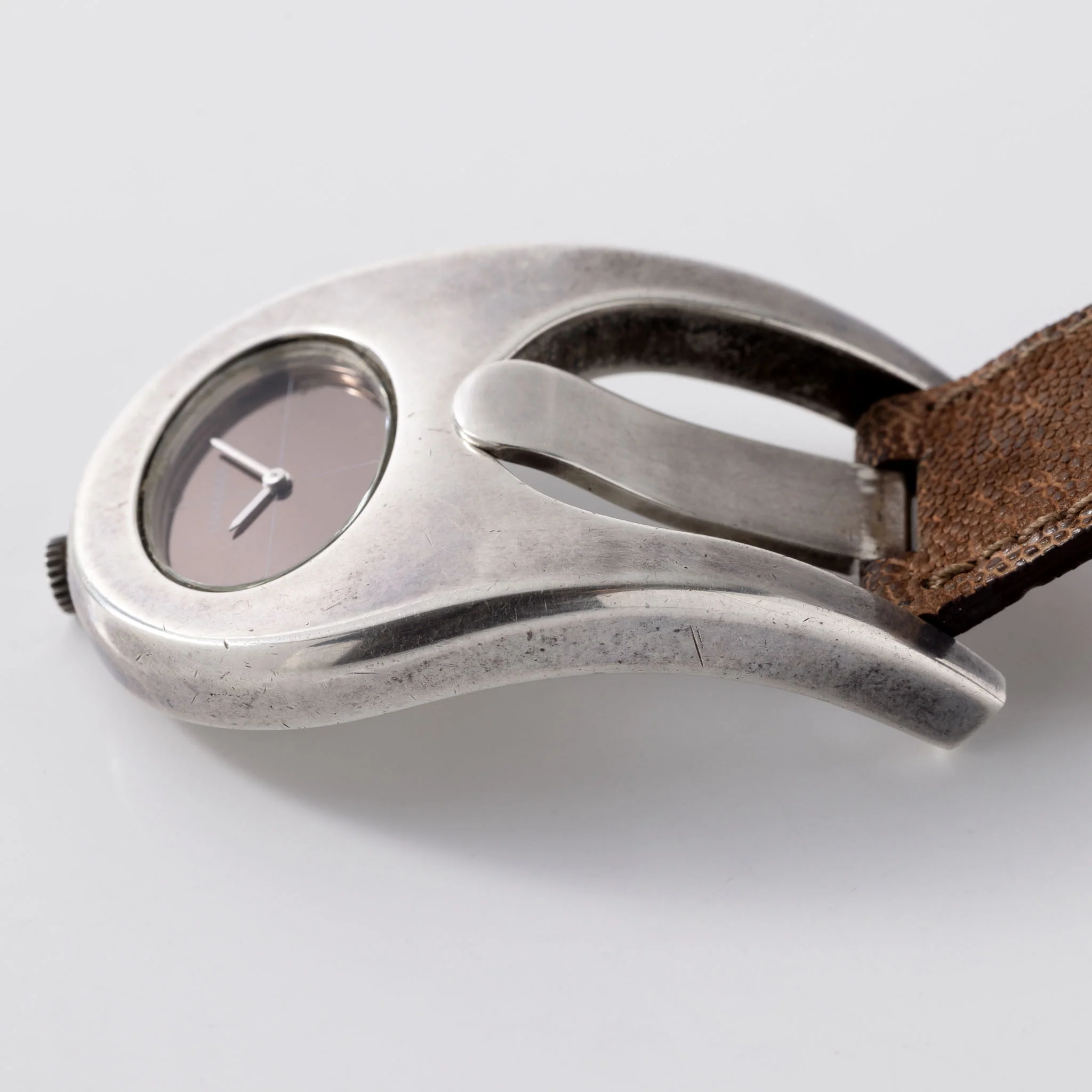 Longines Serge Manzon Sterling Silver Buckle Form Watch - Image 8