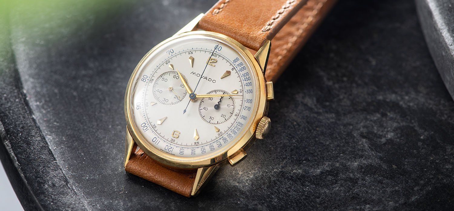 Movado M90 Yellow Gold Chronograph Watch - Image 10