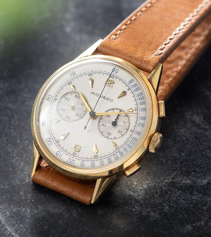 Movado M90 Yellow Gold Chronograph Watch - Image 11