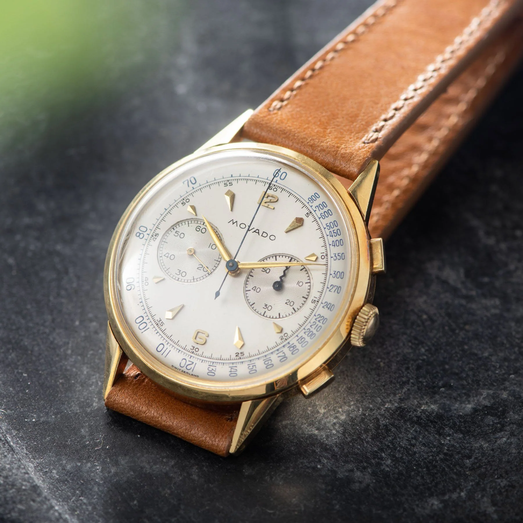 Movado M90 Yellow Gold Chronograph Watch - Image 8