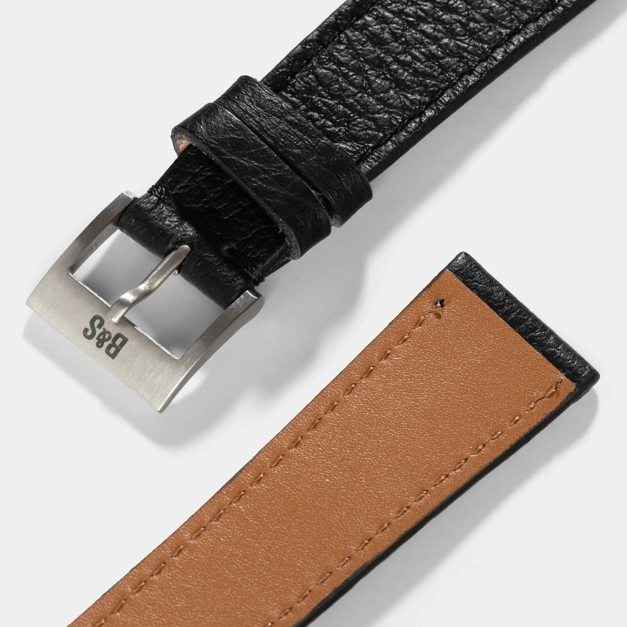 Rich Black Leather Bund Strap - Image 8