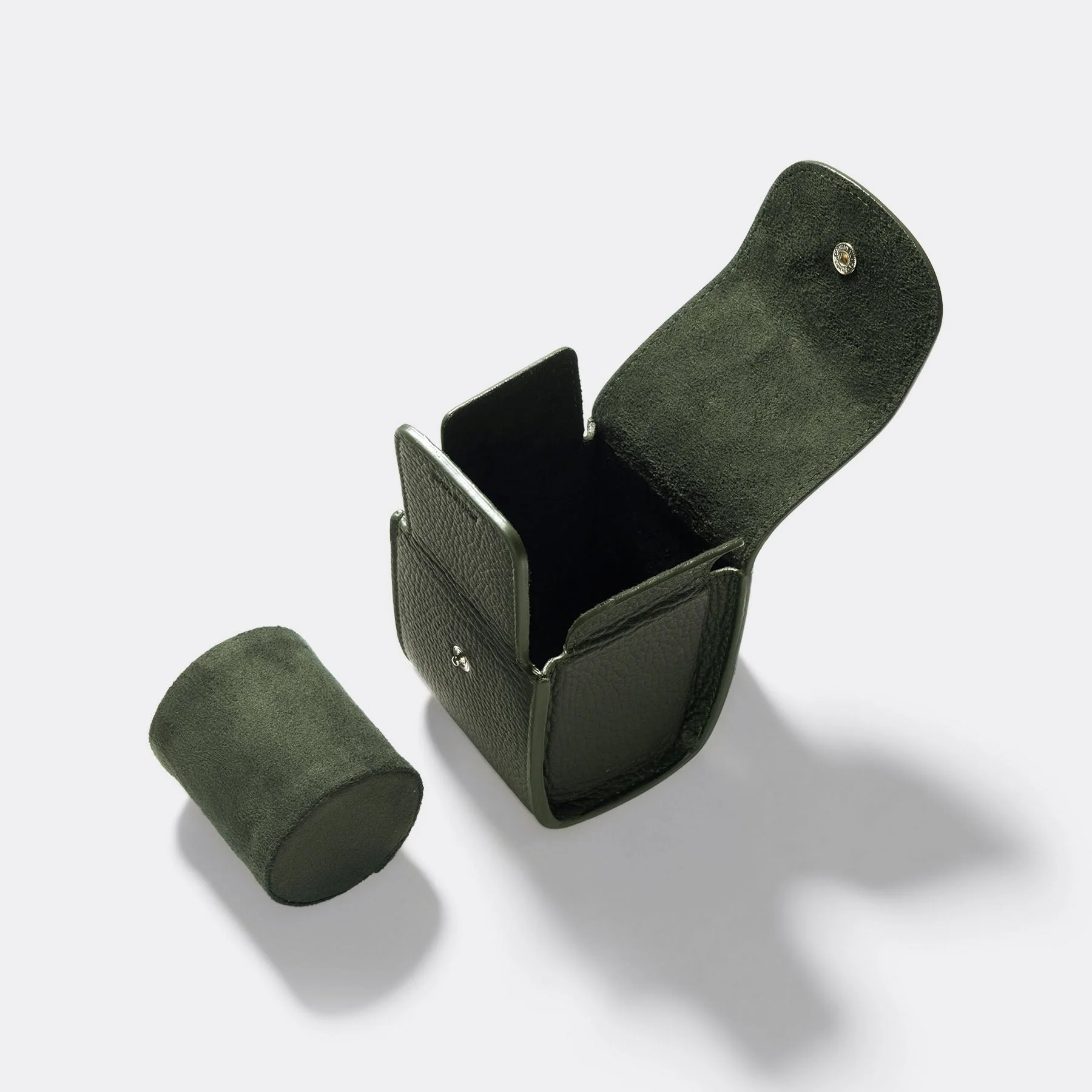 Olive Green Single Leather Watch Cube - Image 4