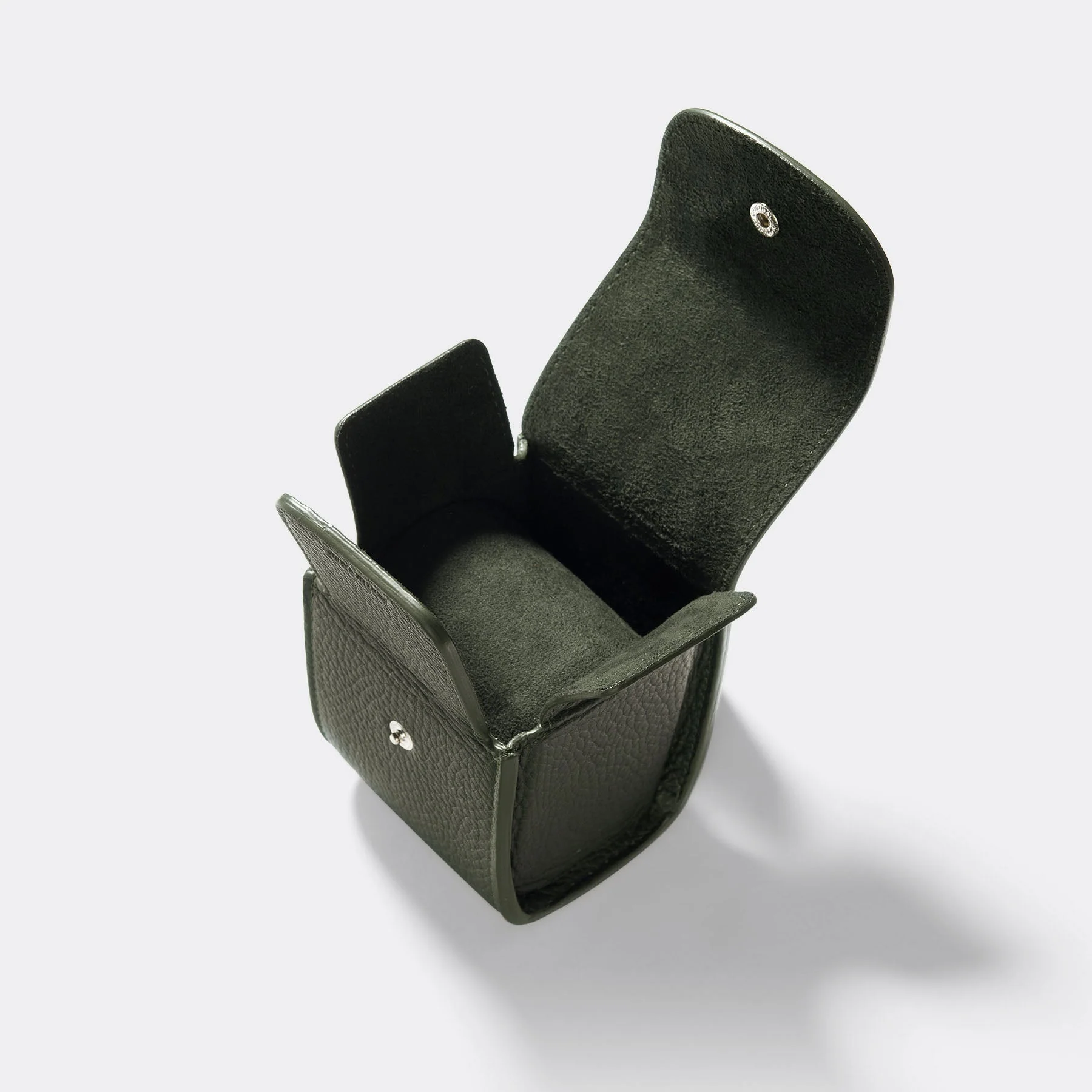 Olive Green Single Leather Watch Cube - Image 6