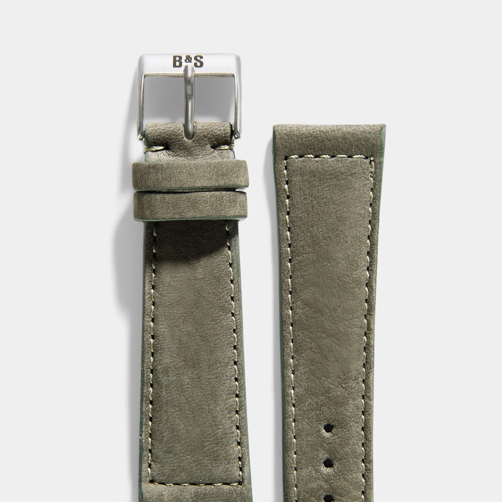 Olive Grey Nubuck Leather Watch Strap - Image 6