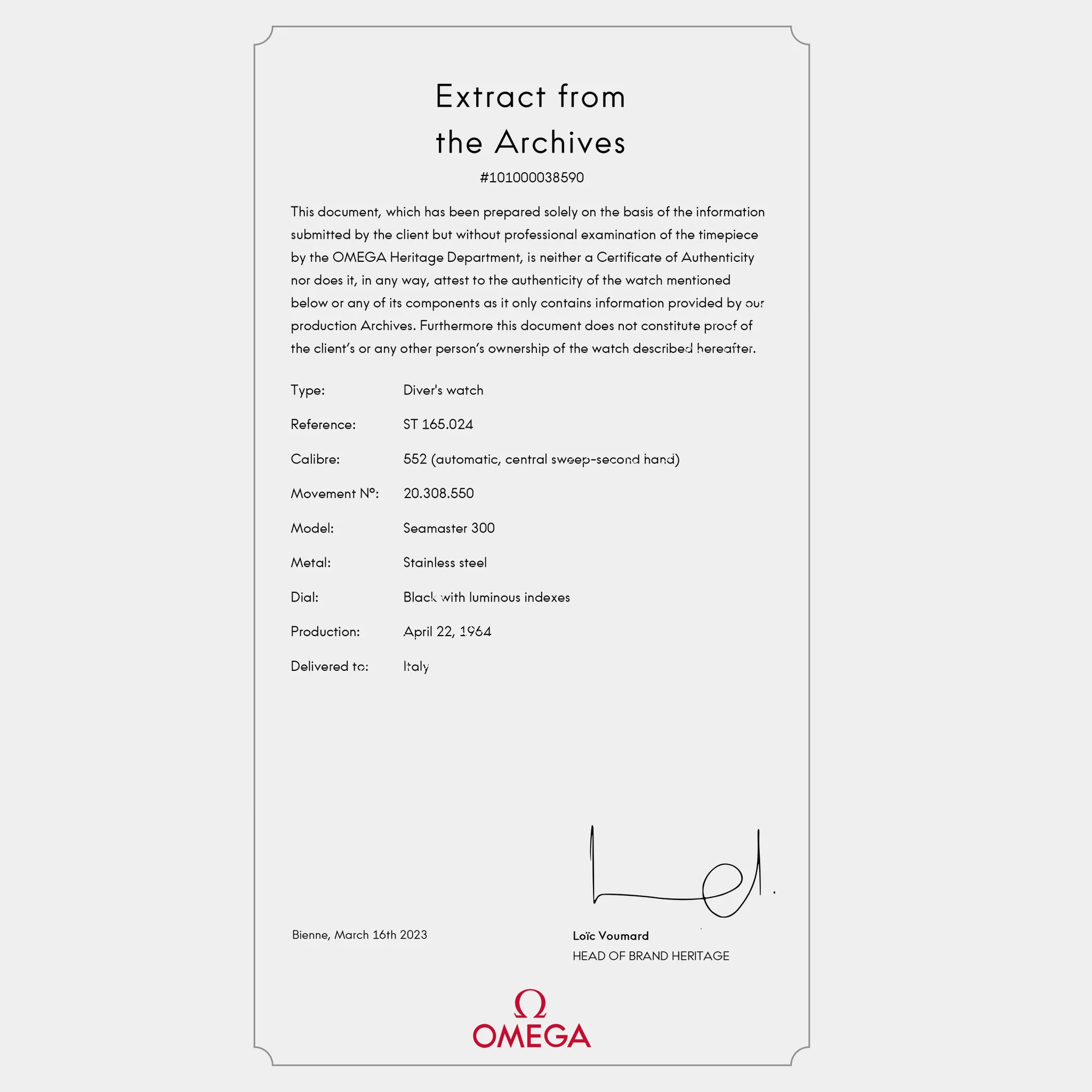 Omega Seamaster 300 No Date ref 165.024-63 - Image 4