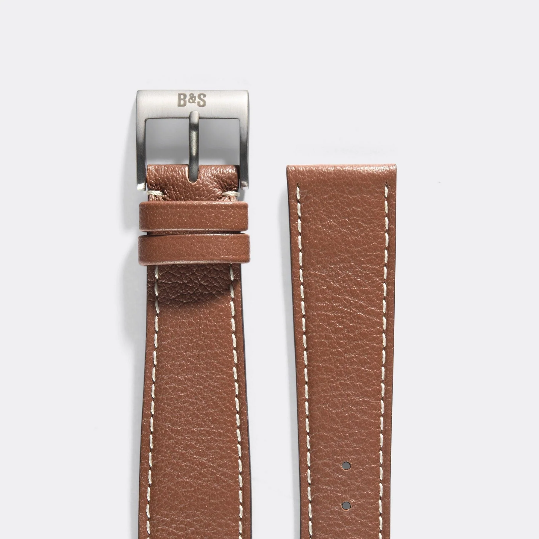 Pecan Brown Leather Watch Strap - Image 3