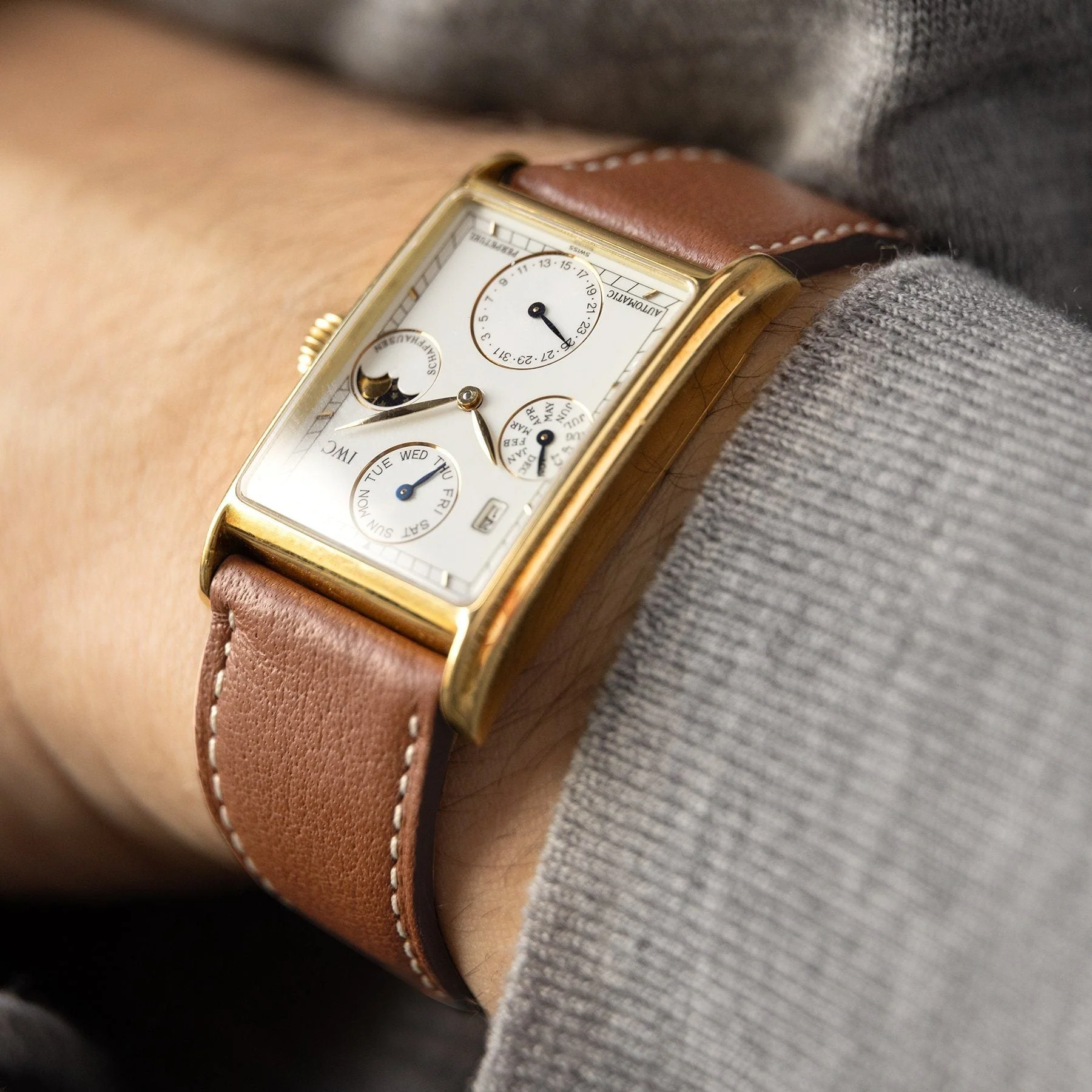 Pecan Brown Leather Watch Strap - Image 4