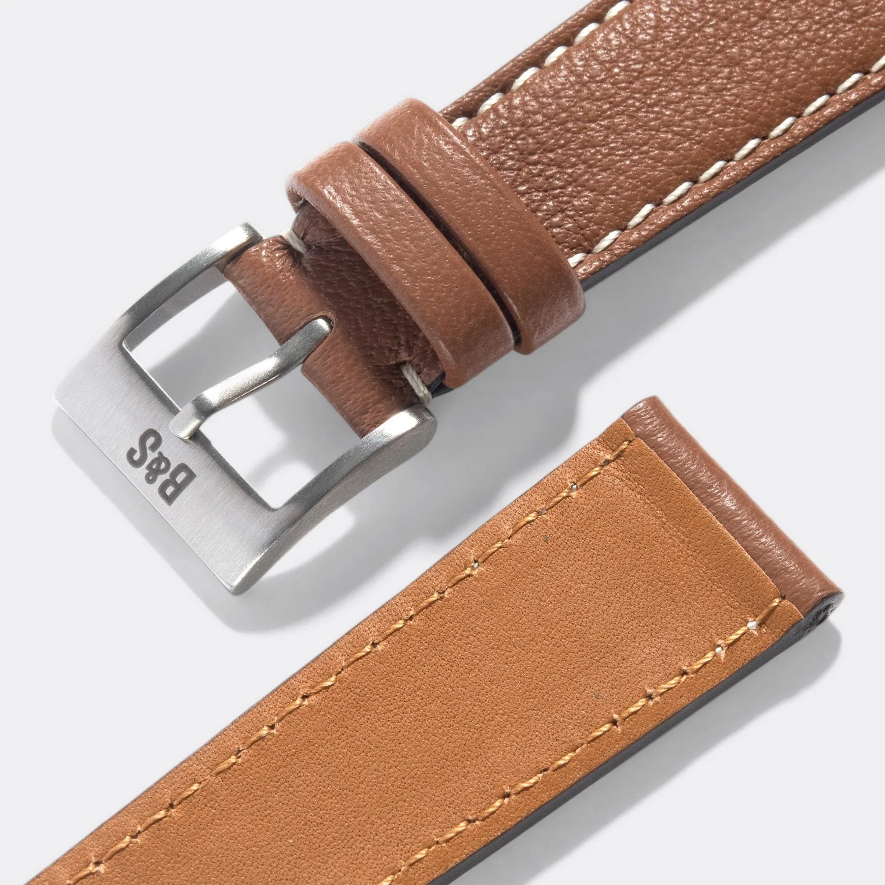 Pecan Brown Leather Watch Strap - Image 6