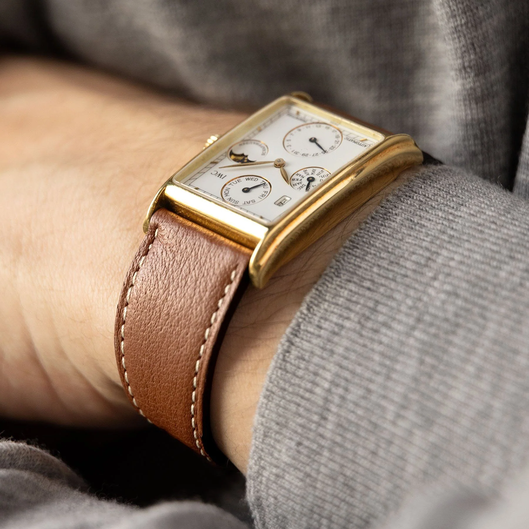 Pecan Brown Leather Watch Strap - Image 7