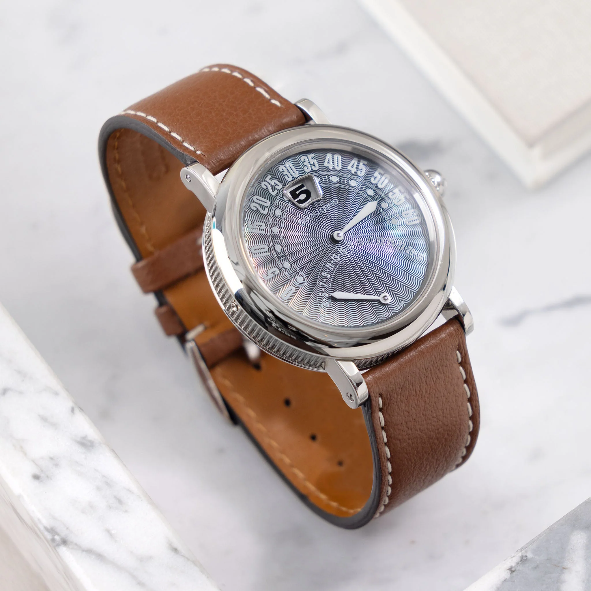 Pecan Brown Leather Watch Strap - Image 8