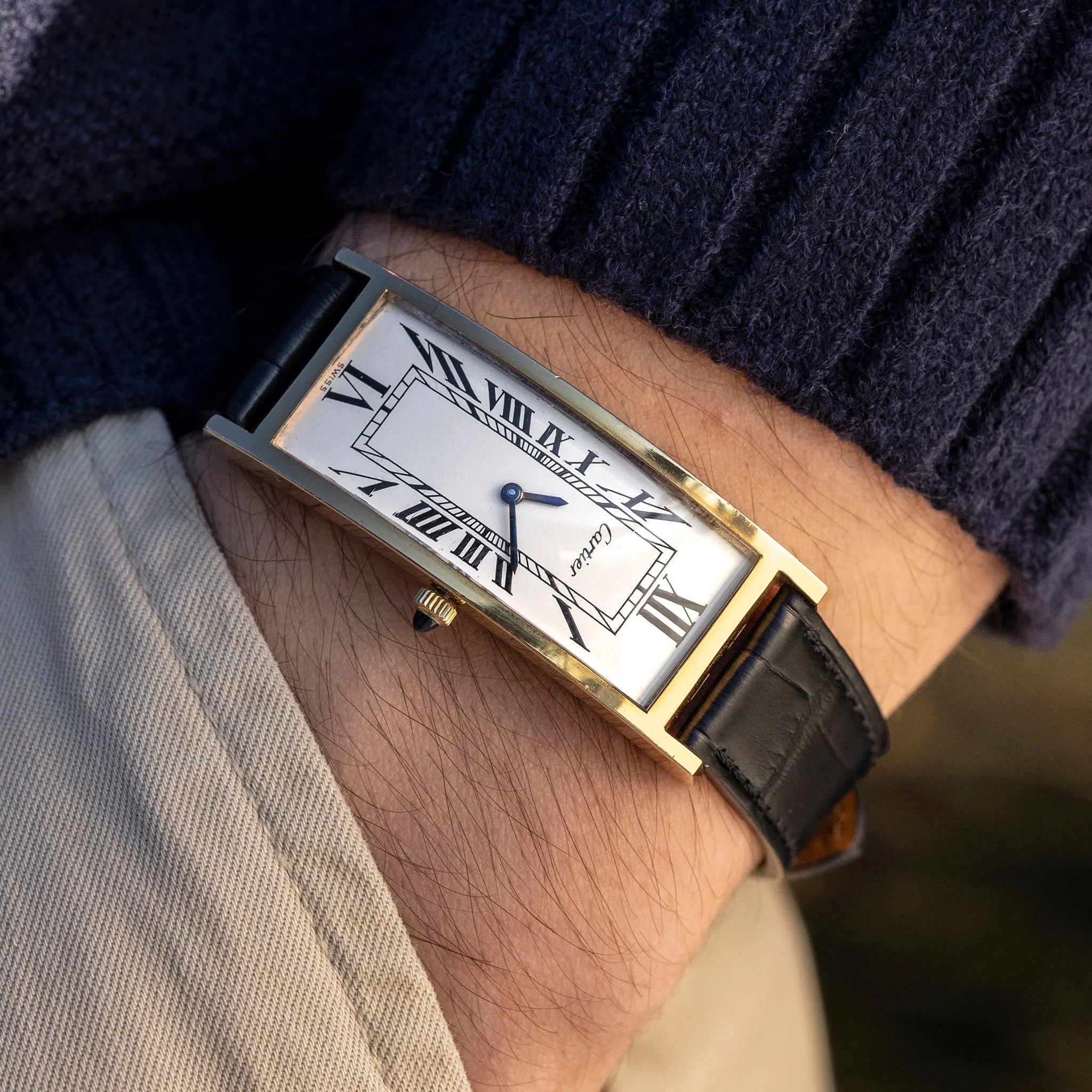 Premium Alligator Black Leather Watch Strap - Image 9