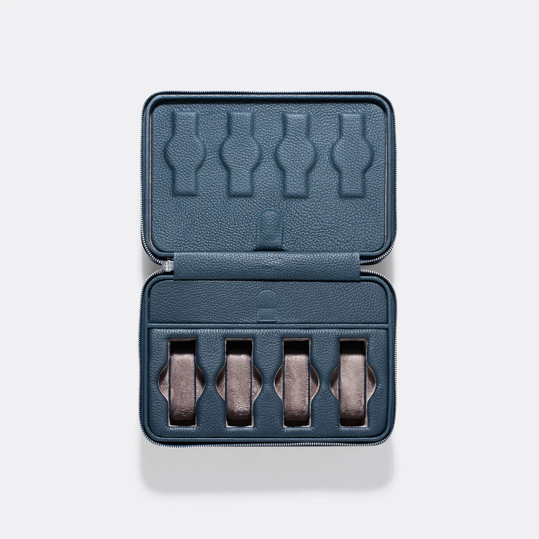 Prussian Blue Luxury Leather Watch Box by JPM - Image 4