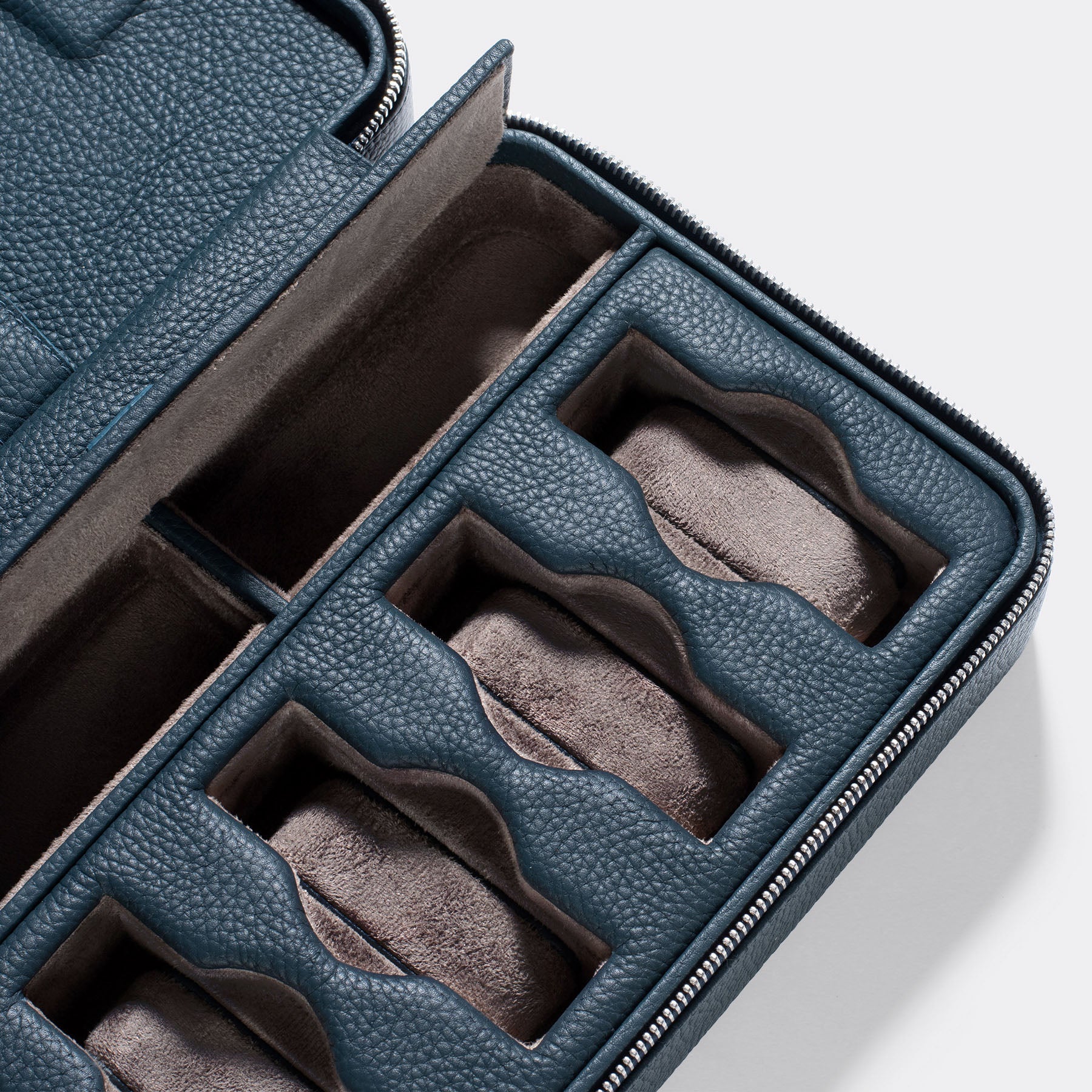 Prussian Blue Luxury Leather Watch Box by JPM - Image 5