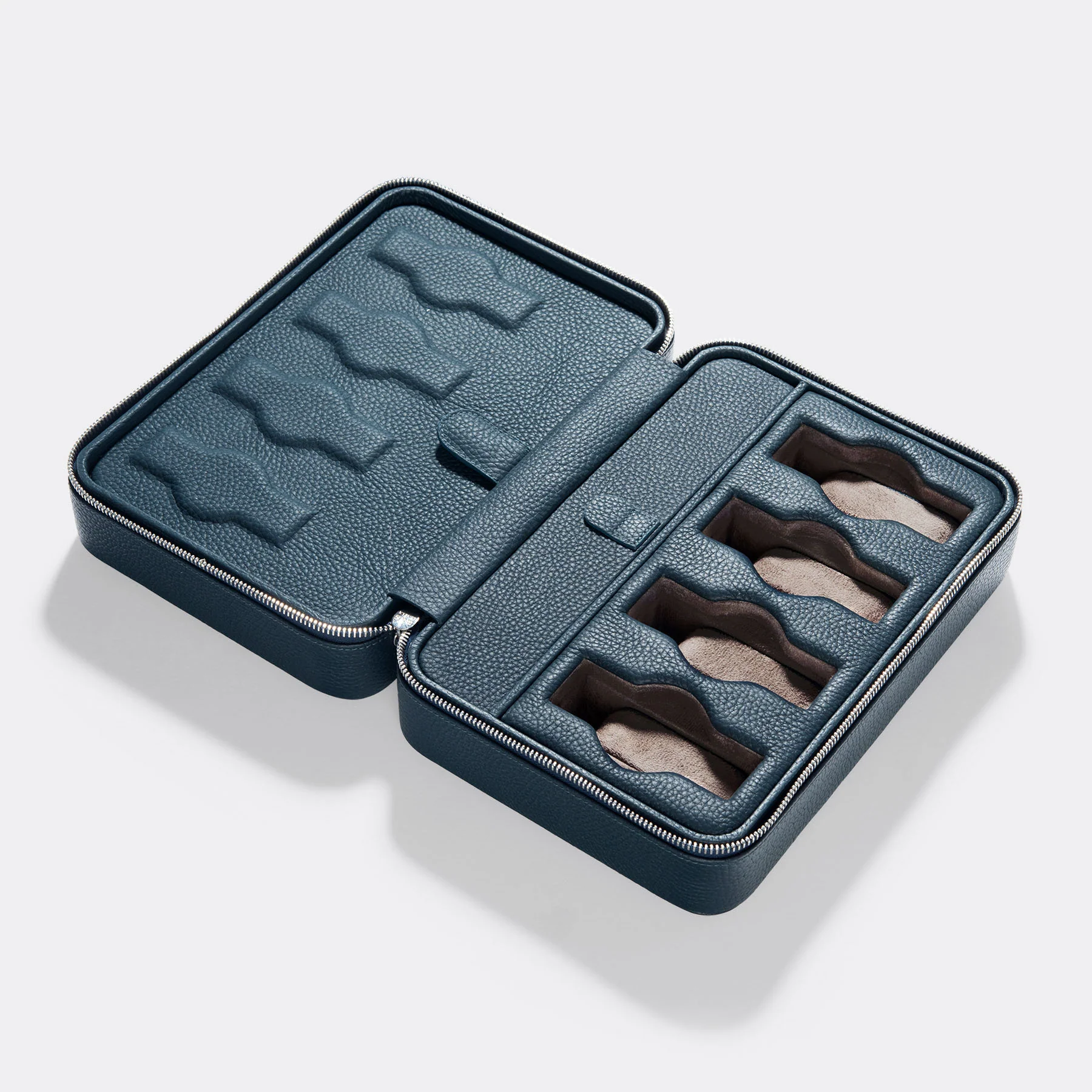 Prussian Blue Luxury Leather Watch Box by JPM - Image 7