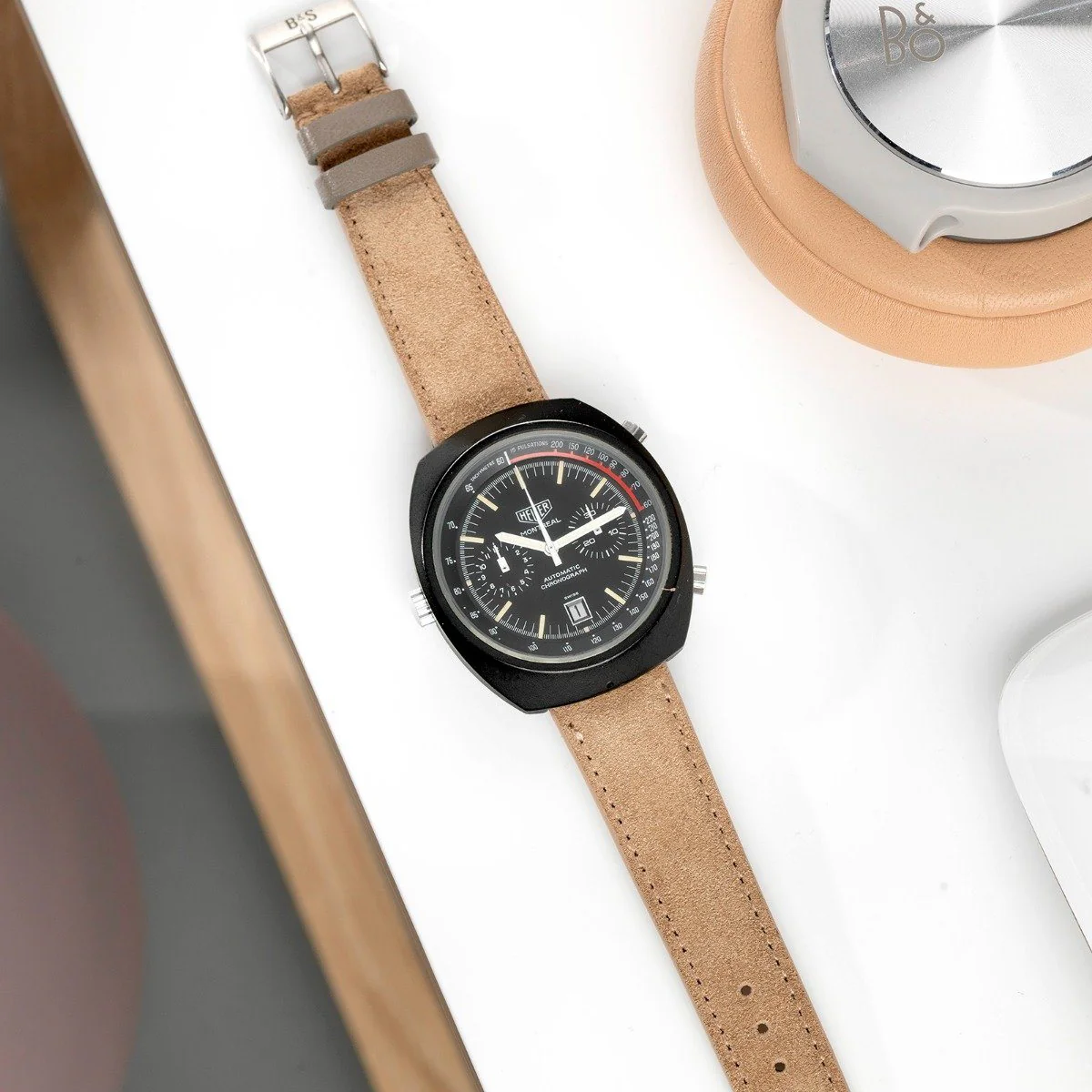 Refined Light Brown Suede Watch Strap - Image 13