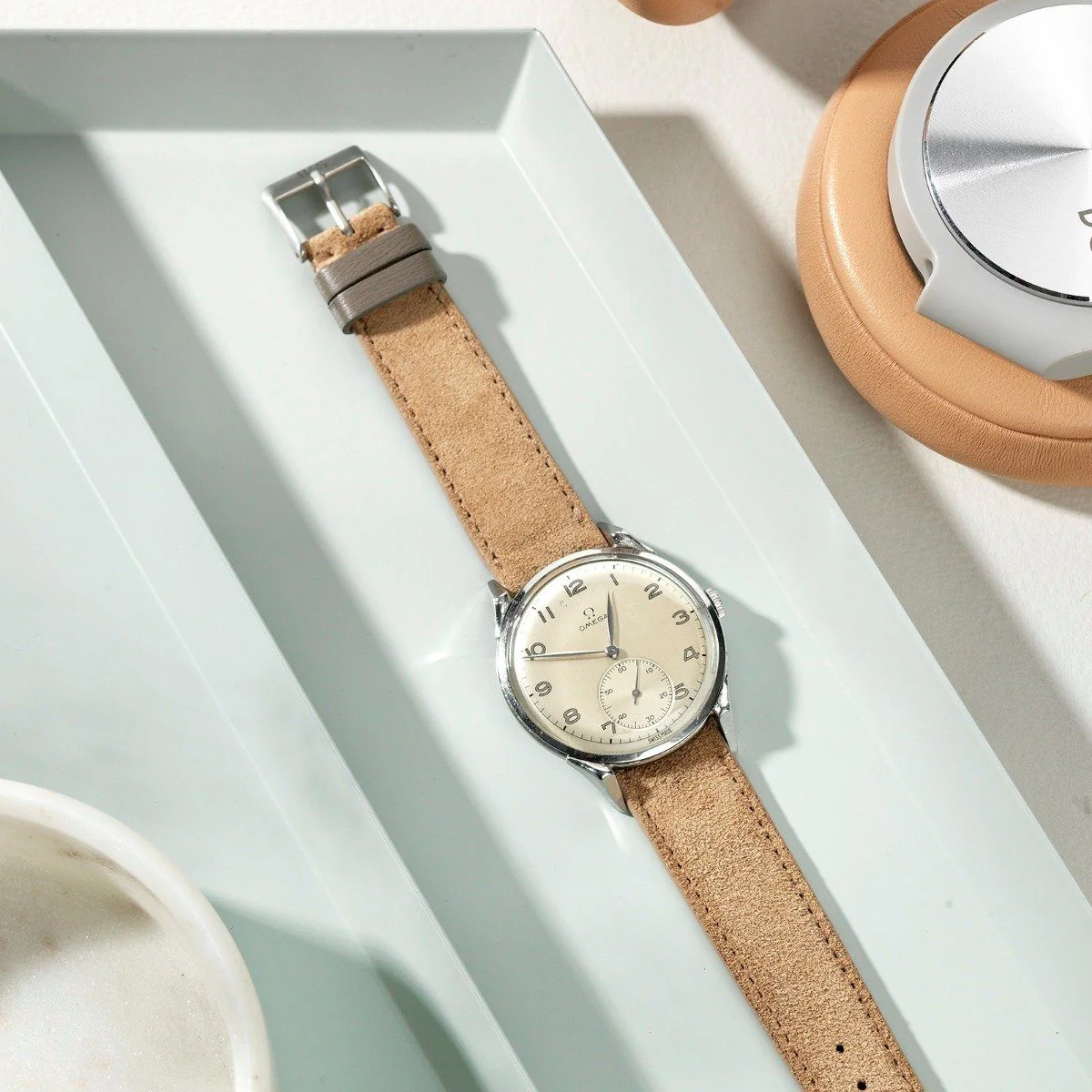 Refined Light Brown Suede Watch Strap - Image 14