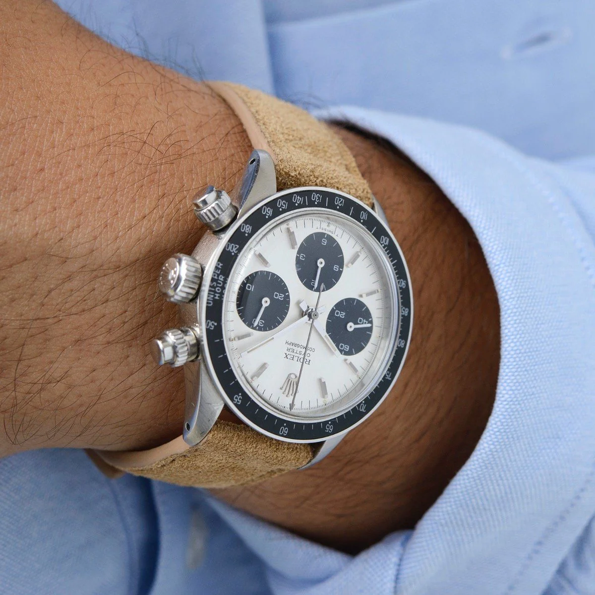 Refined Light Brown Suede Watch Strap - Image 3