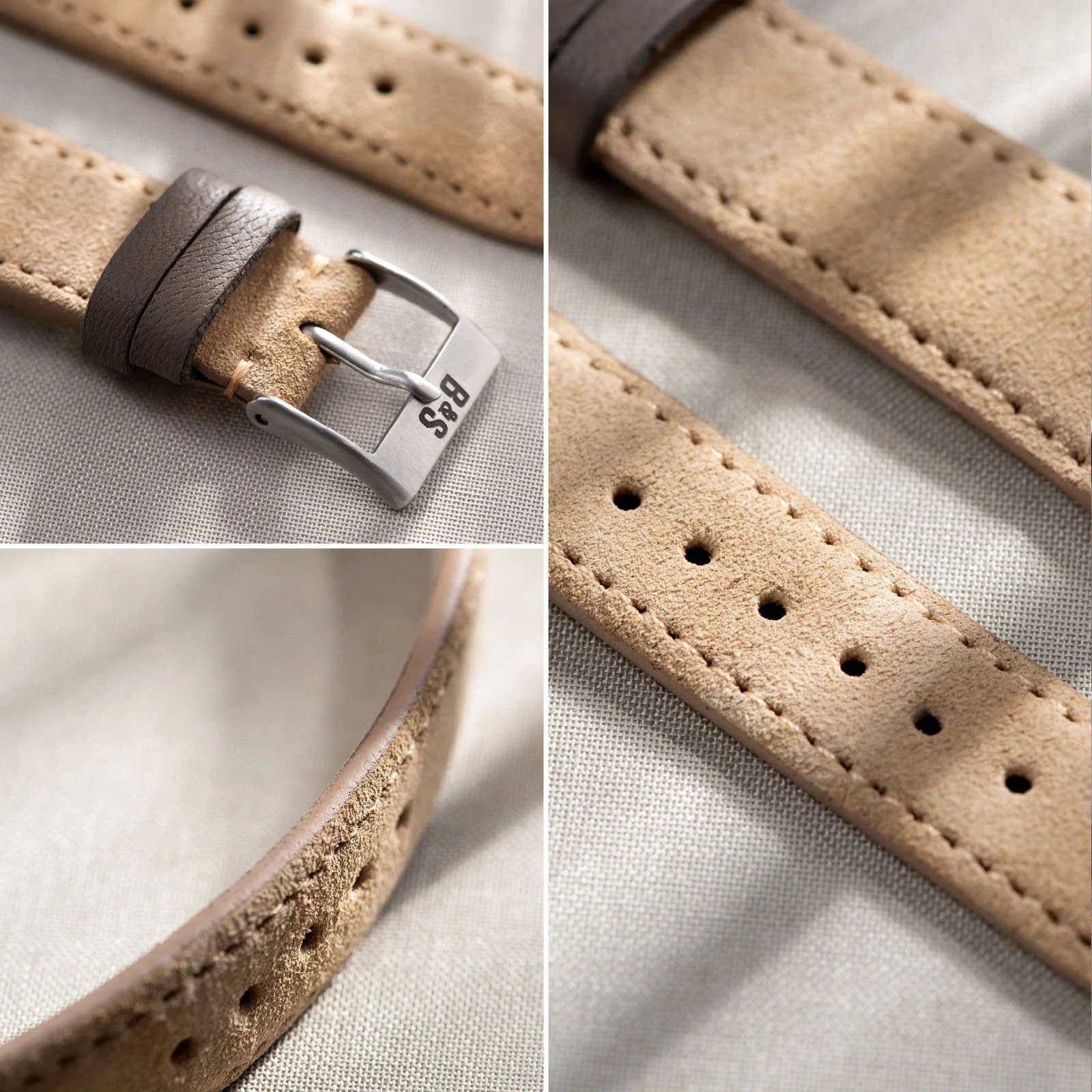 Refined Light Brown Suede Watch Strap - Image 5