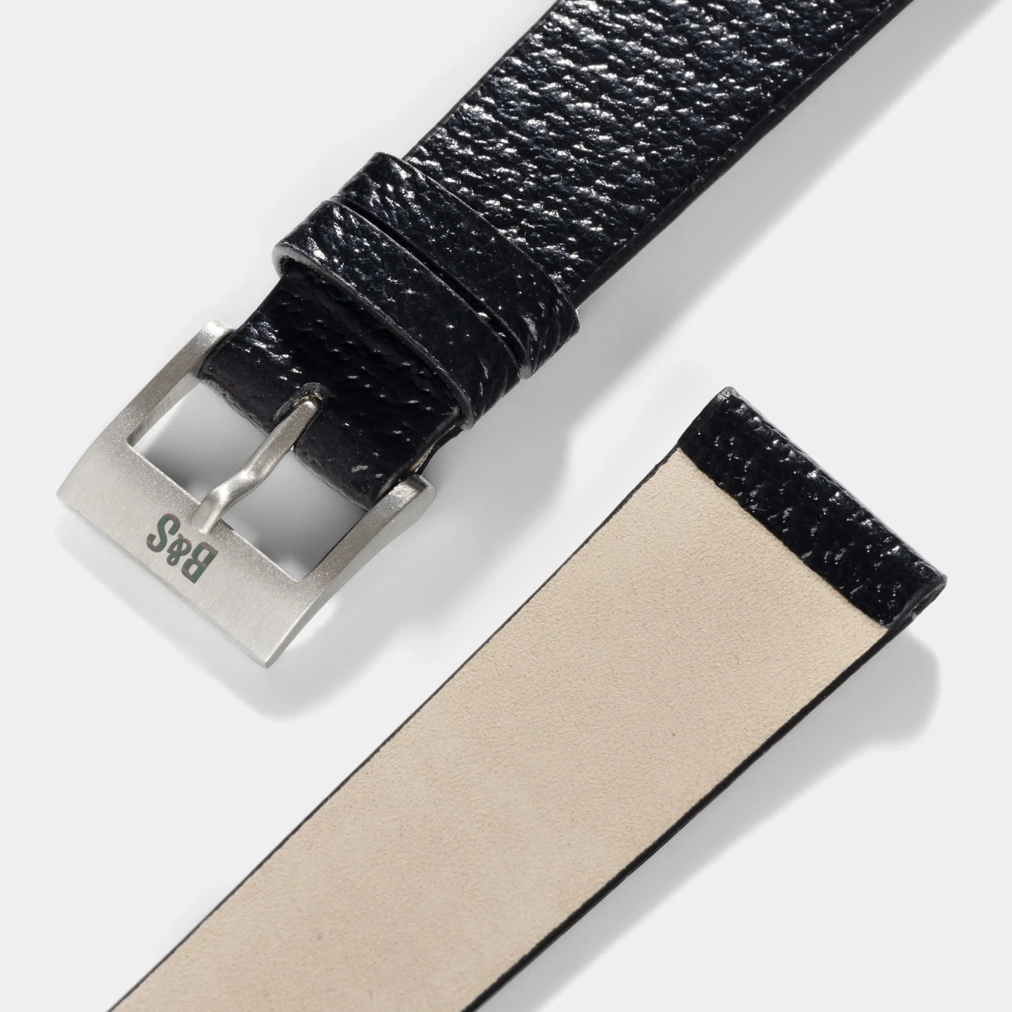 Retro Black Pigskin Leather Watch Strap - Image 5