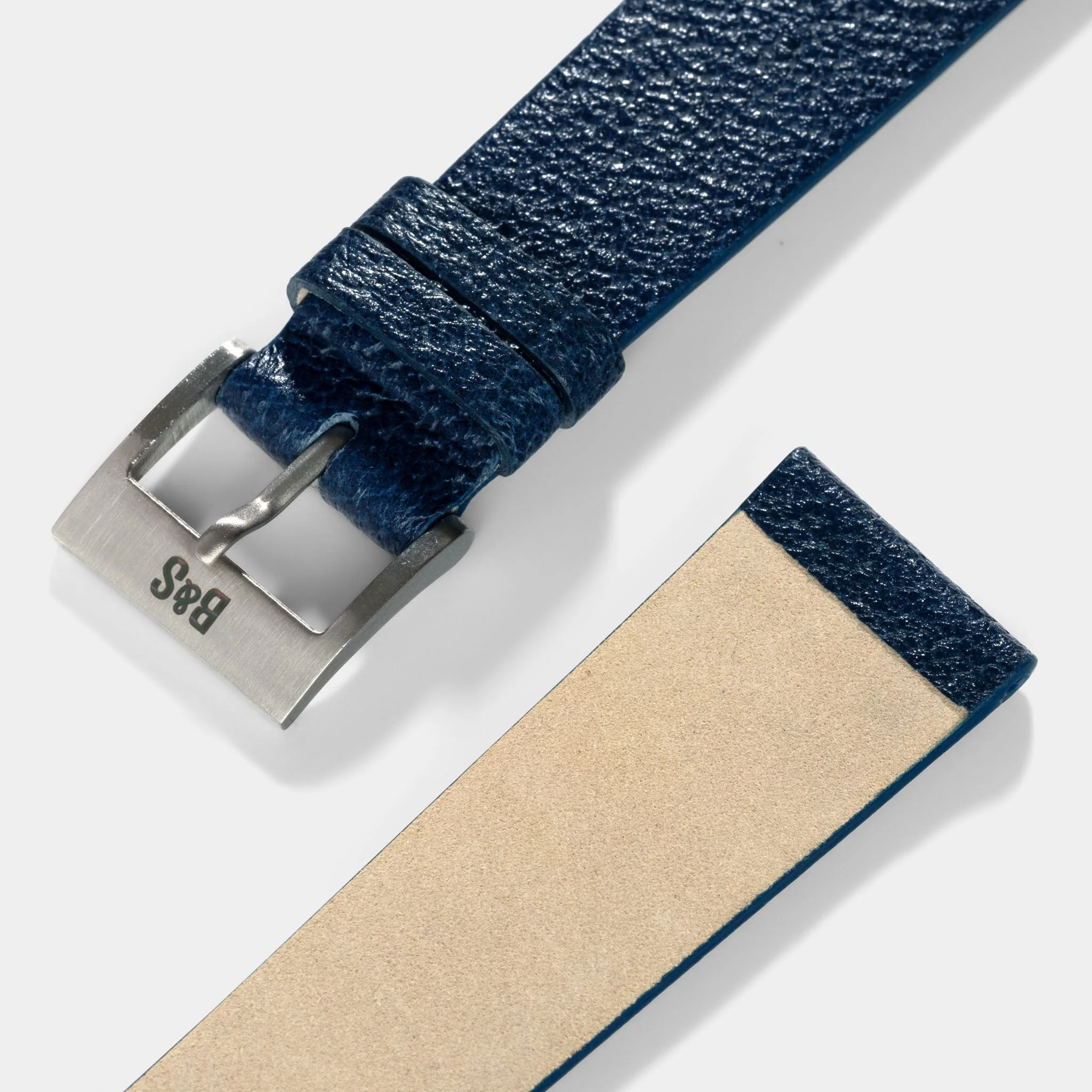 Retro Blue Pigskin Leather Watch Strap - Image 3