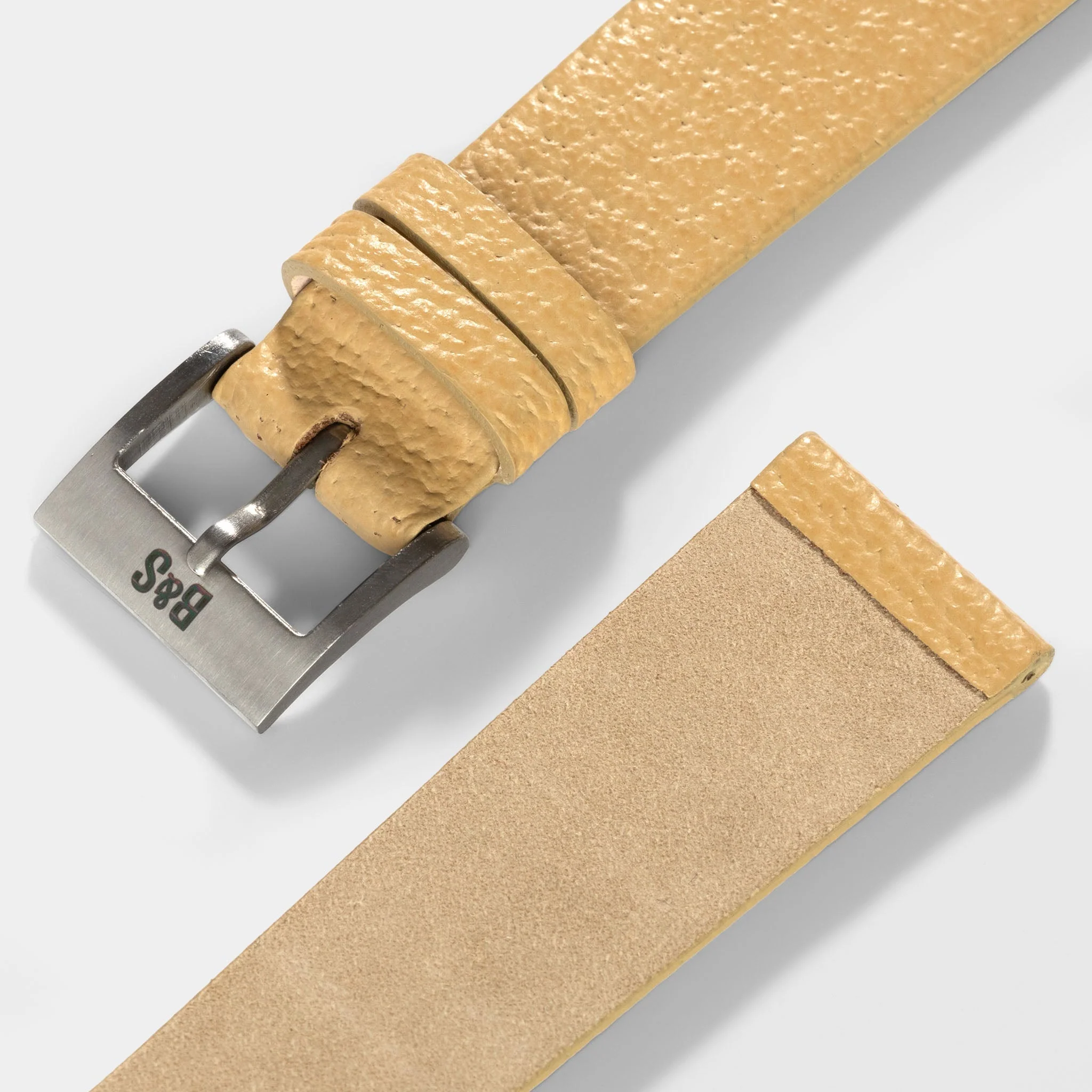 Retro Creme Pigskin Leather Watch Strap - Image 5