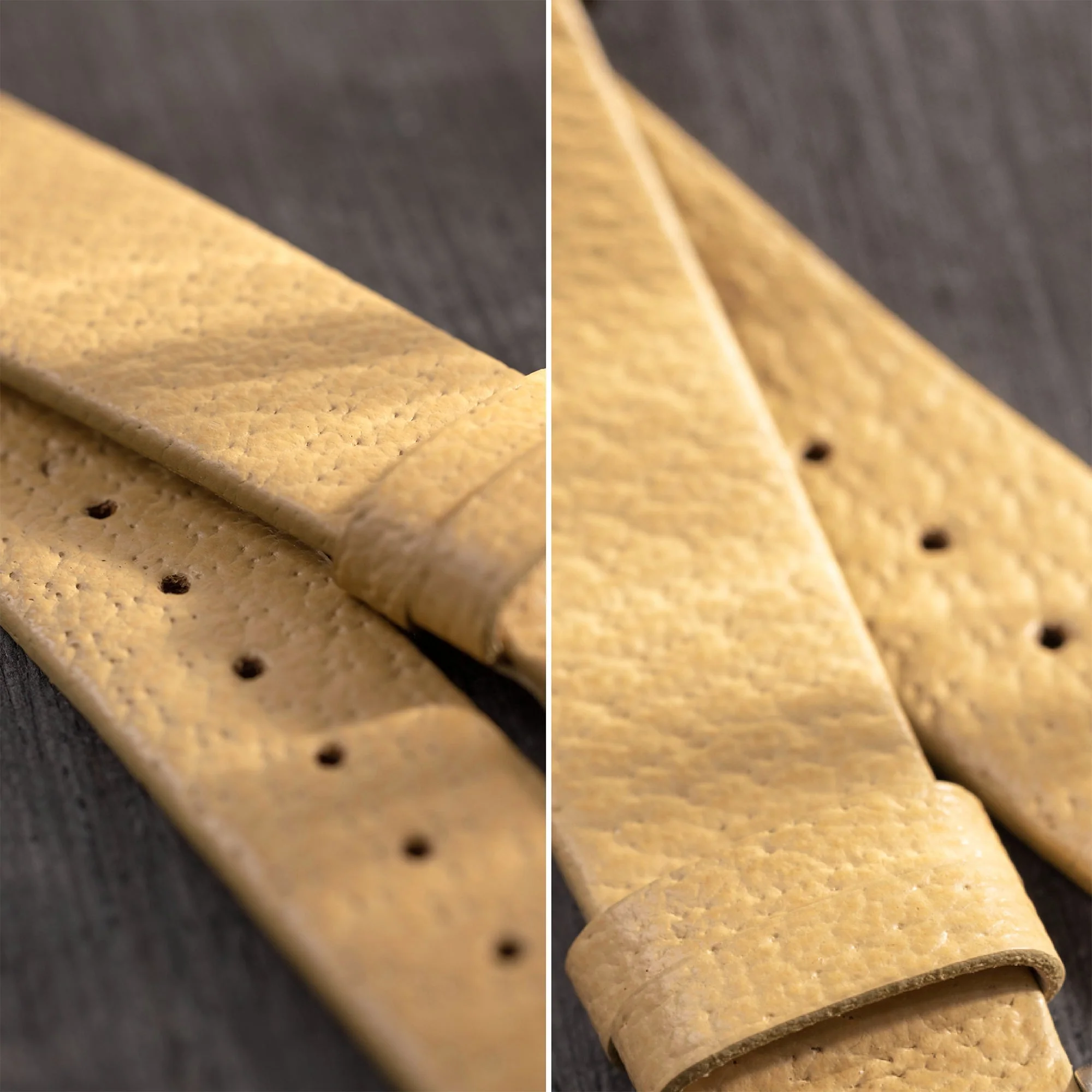 Retro Creme Pigskin Leather Watch Strap - Image 6