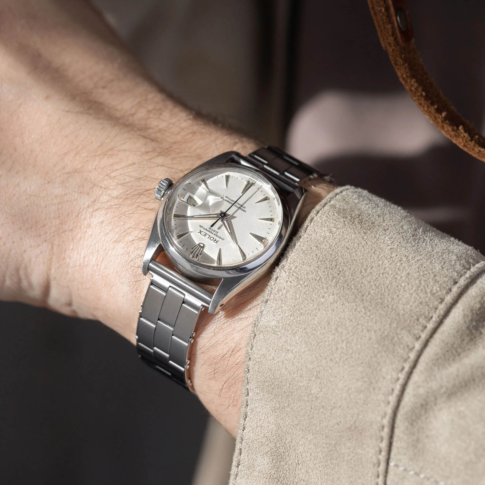 Rolex Date Matte Silver "Swiss Only" Dial ref 1500 - Image 3