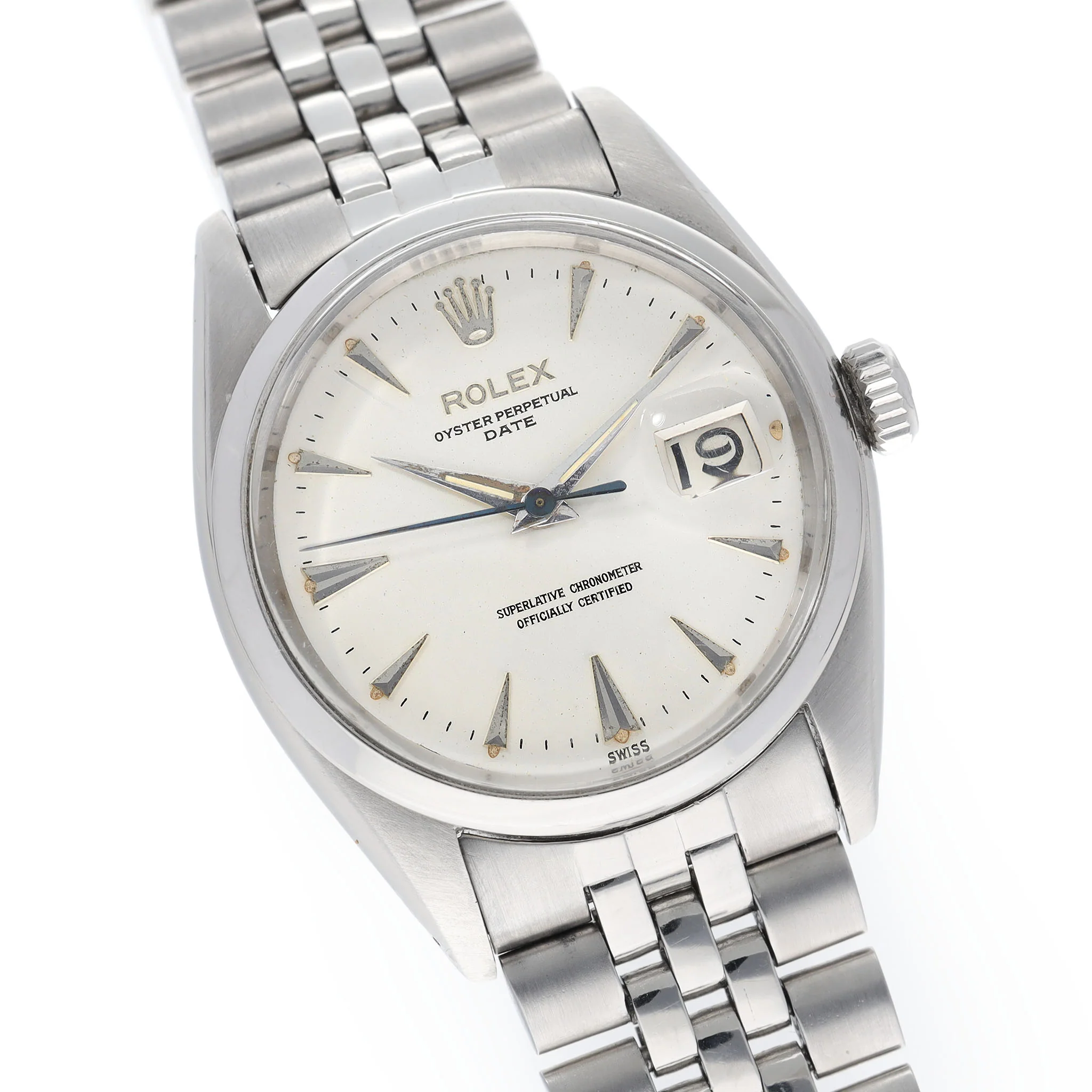 Rolex Date Matte Silver "Swiss Only" Dial ref 1500 - Image 5