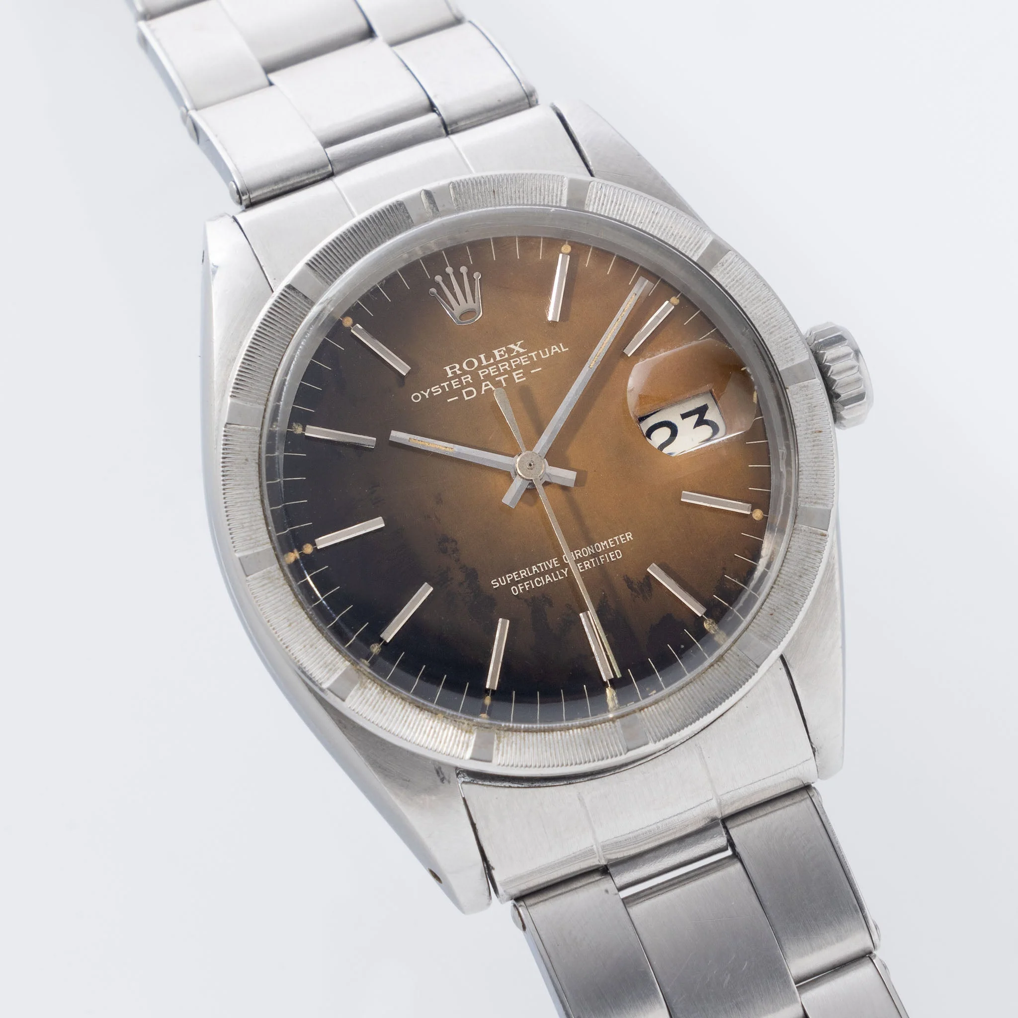 Rolex Date Tropical Gilt dial with box and original chronometer papers ref 1501 - Image 5