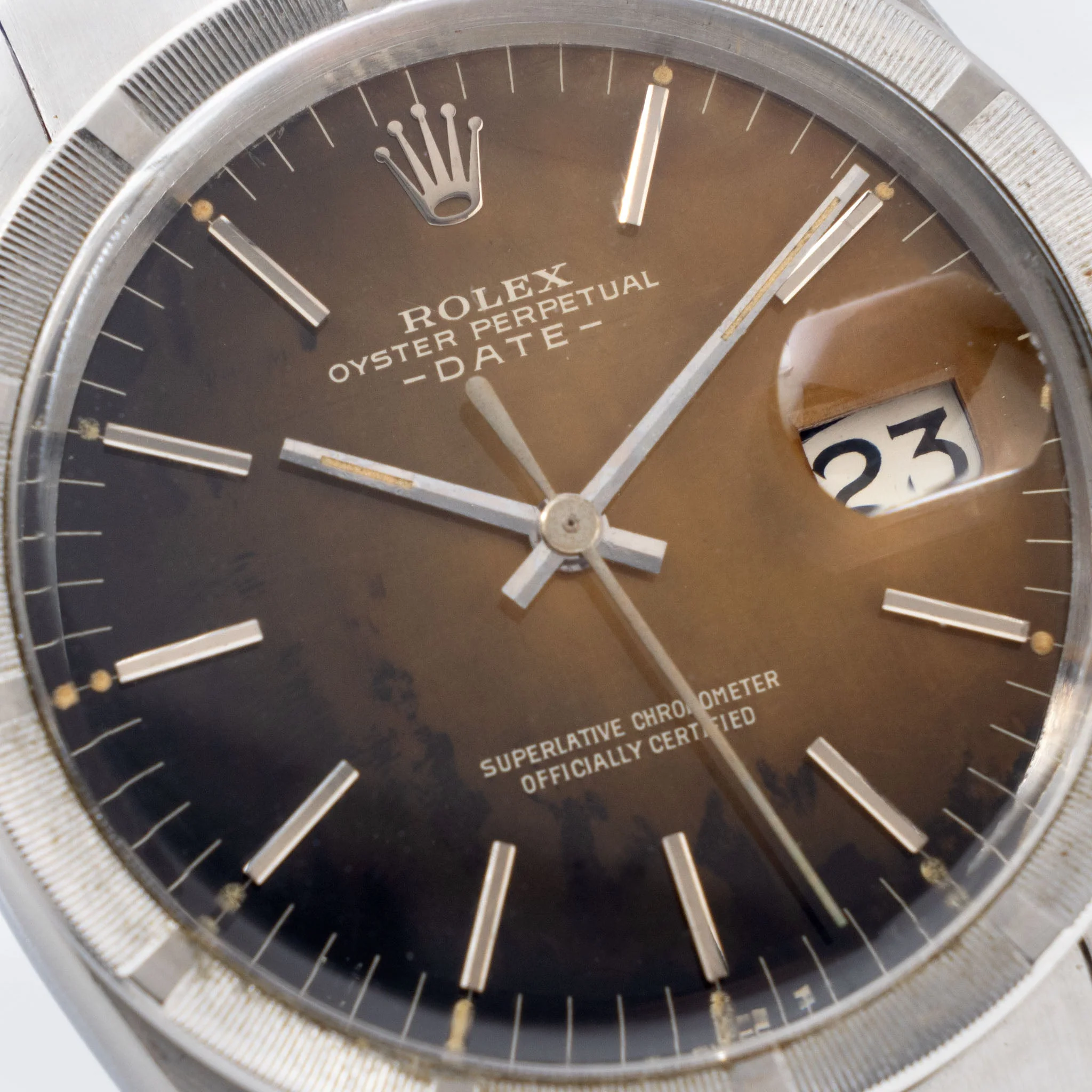 Rolex Date Tropical Gilt dial with box and original chronometer papers ref 1501 - Image 6