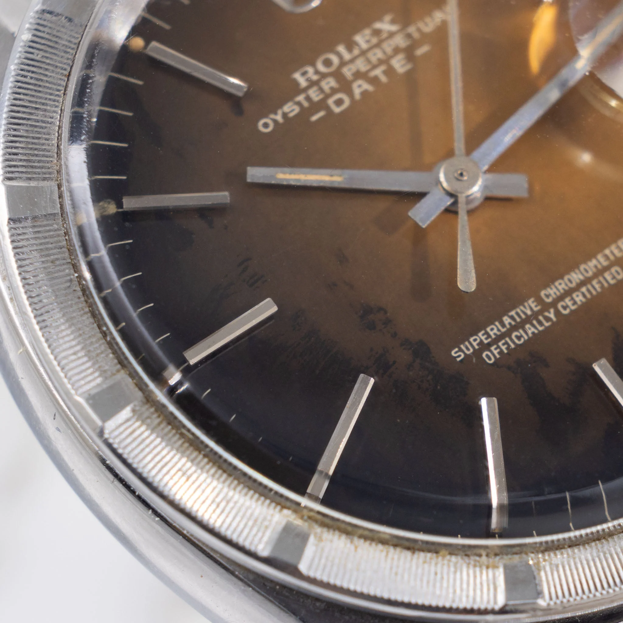 Rolex Date Tropical Gilt dial with box and original chronometer papers ref 1501 - Image 7