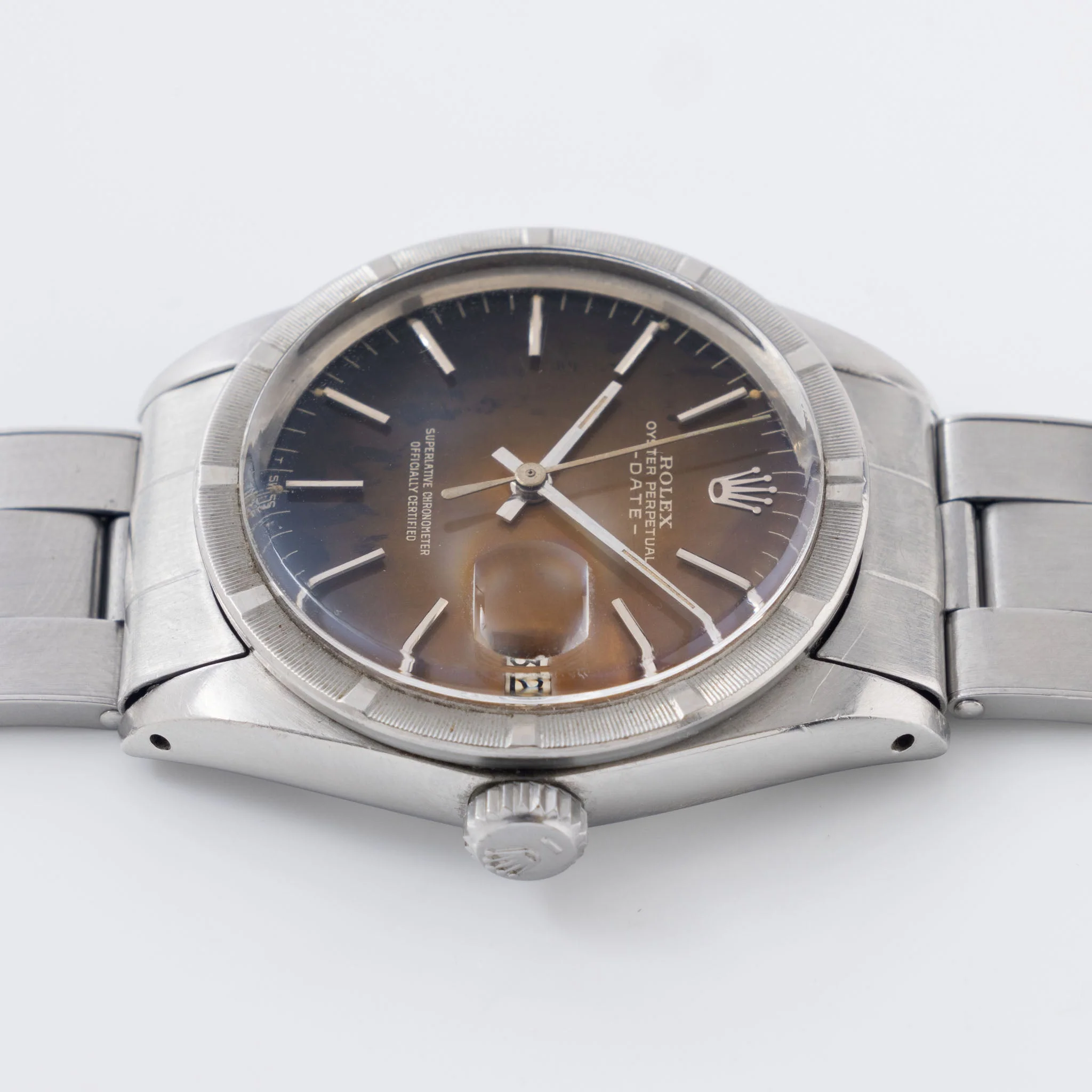 Rolex Date Tropical Gilt dial with box and original chronometer papers ref 1501 - Image 8