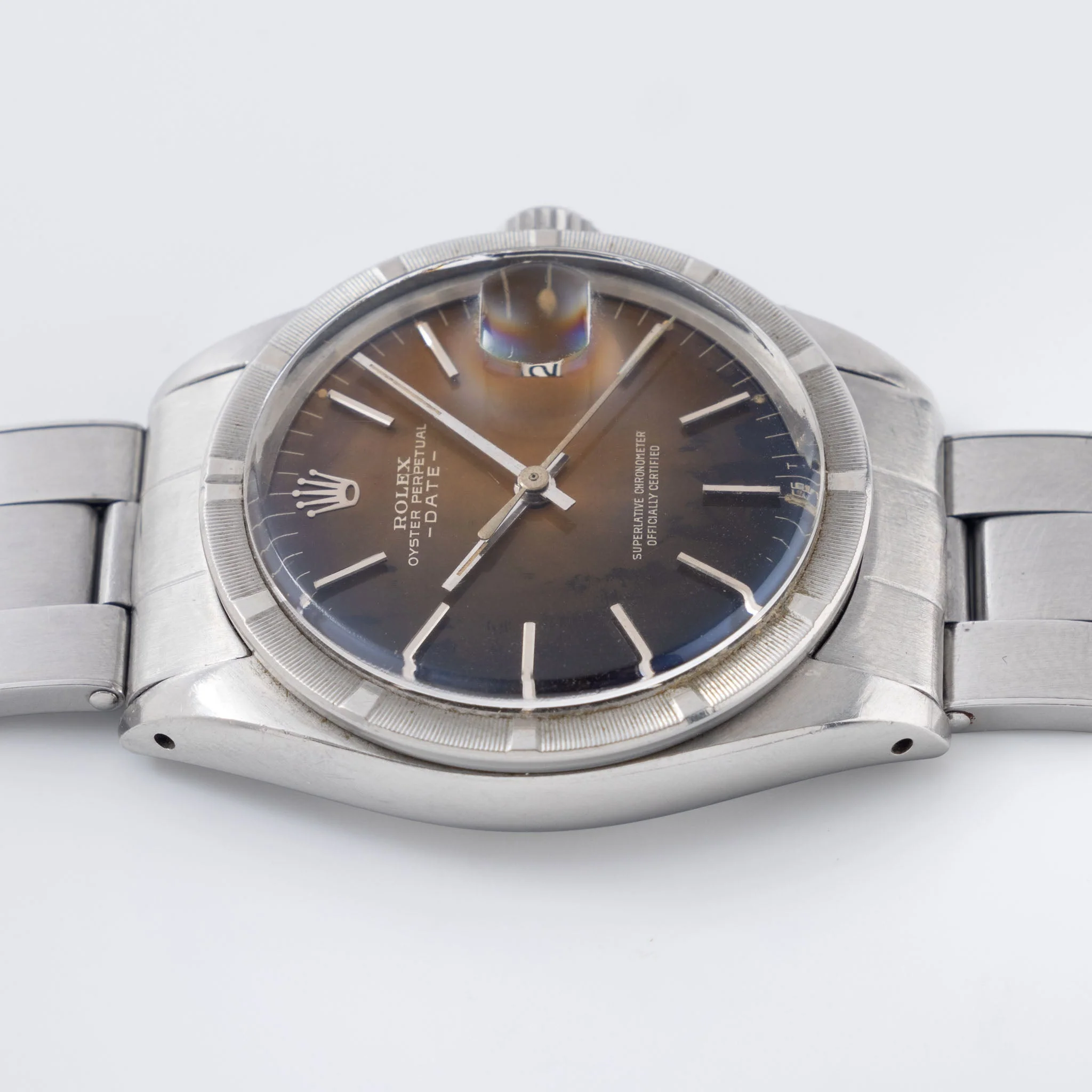 Rolex Date Tropical Gilt dial with box and original chronometer papers ref 1501 - Image 9