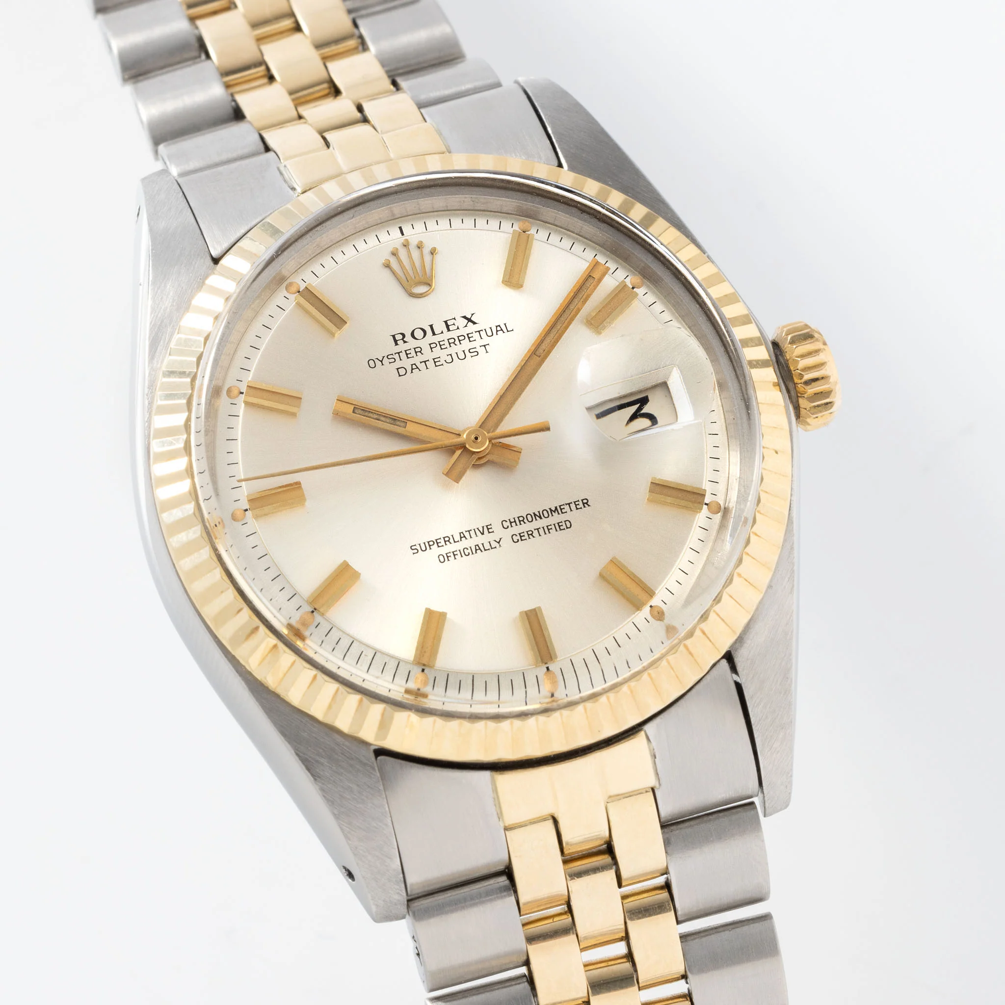 Rolex Datejust 1601/3 Steel and Yellow Gold Silver Wide Boy Dial - Image 5
