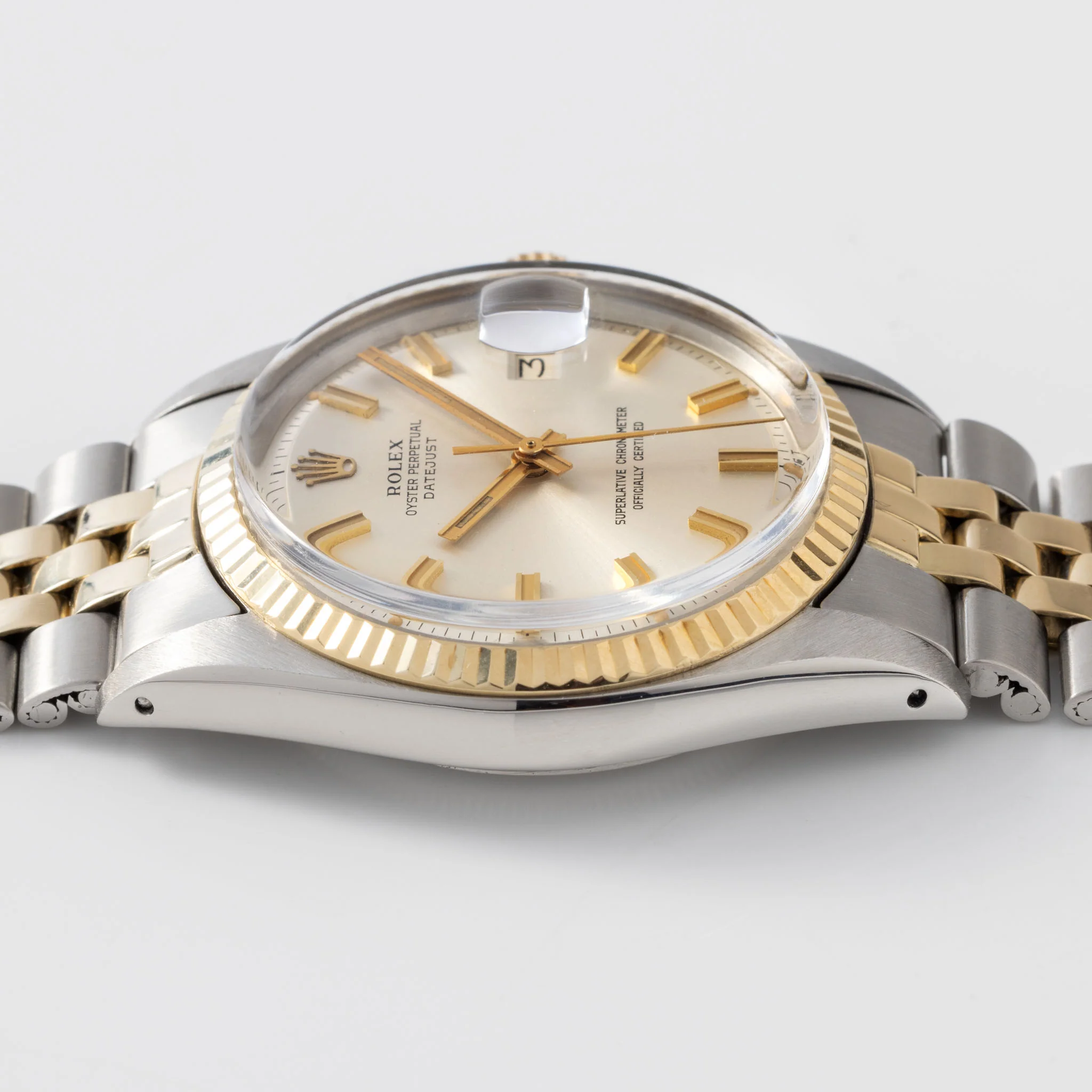 Rolex Datejust 1601/3 Steel and Yellow Gold Silver Wide Boy Dial - Image 7