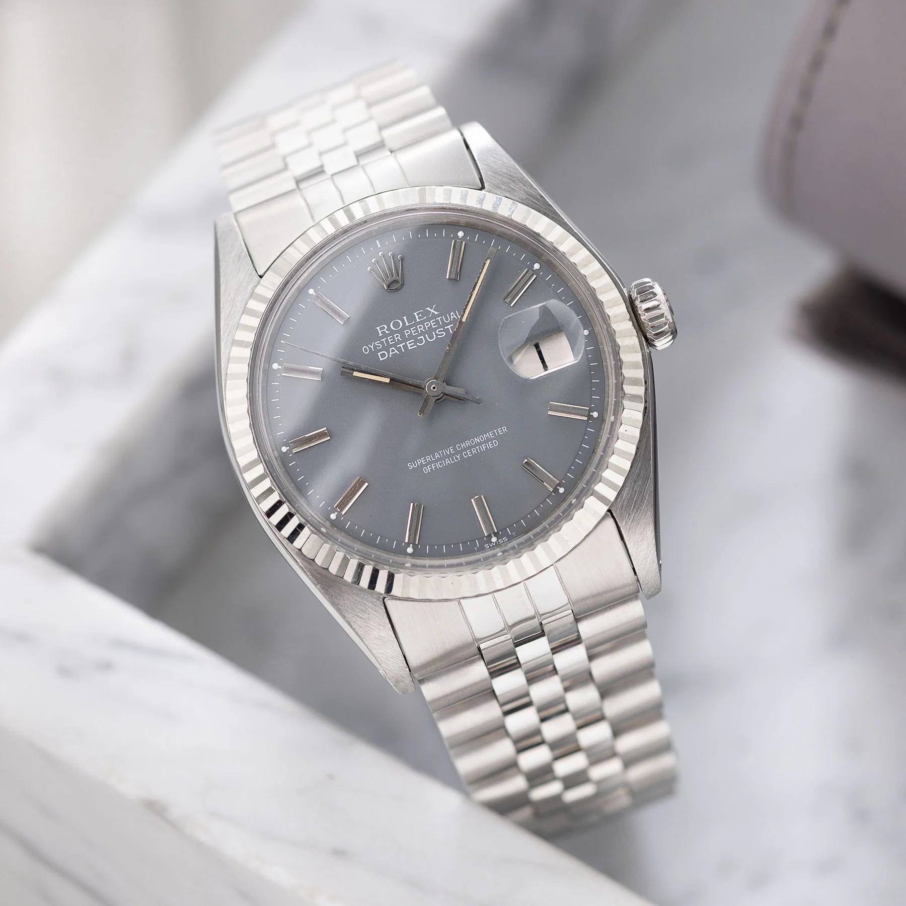 Rolex Datejust Slate Grey Dial Ref 1601 - Image 4