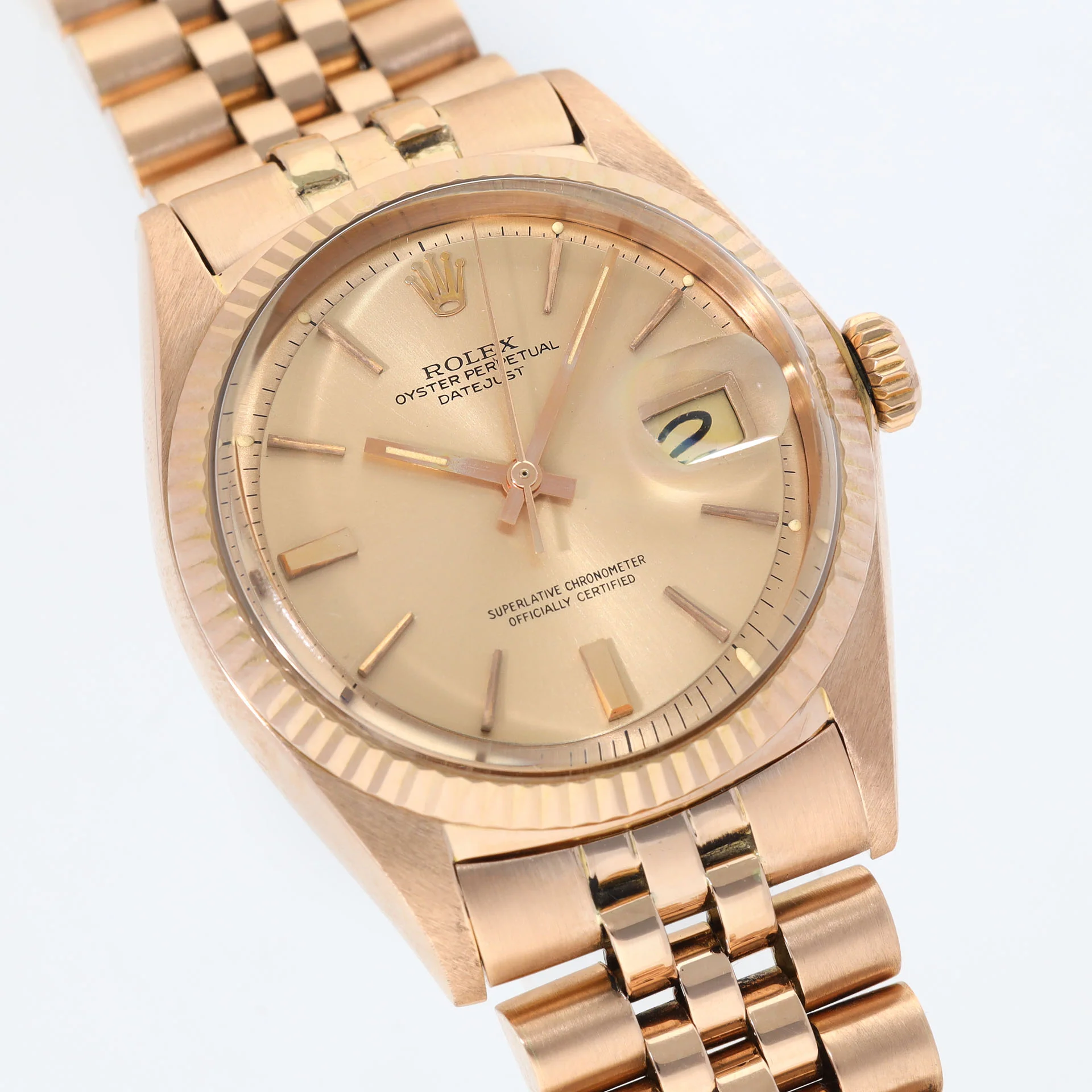 Rolex Datejust 1601 “Pink on Pink” Rose Gold Case Bracelet and Dial - Image 4