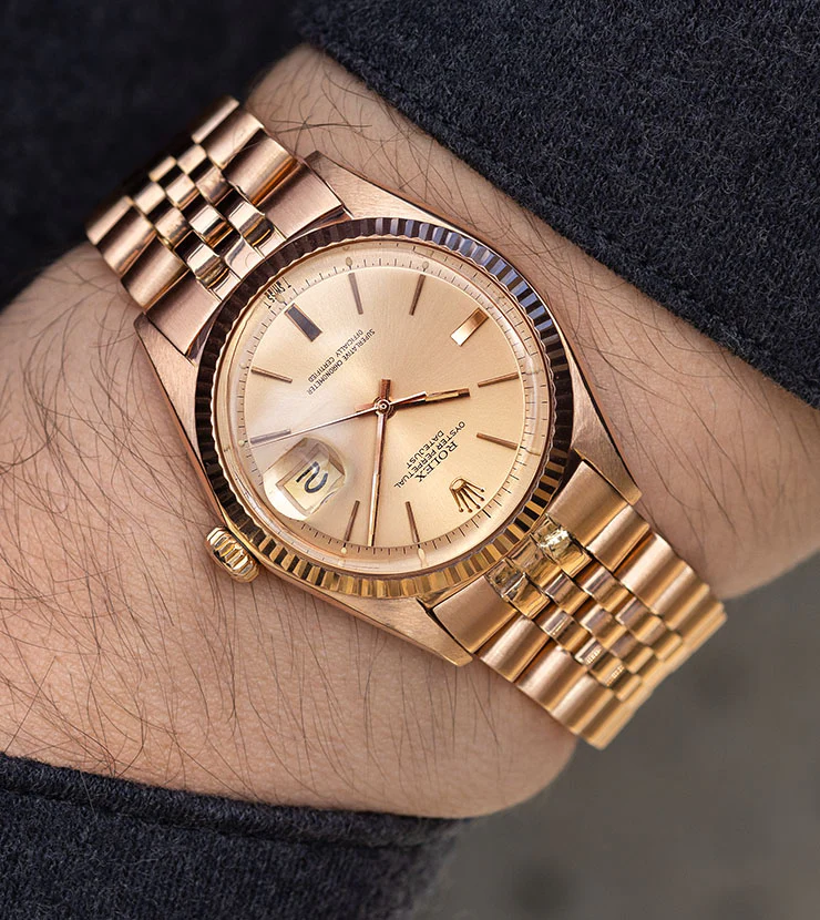Rolex Datejust 1601 “Pink on Pink” Rose Gold Case Bracelet and Dial - Image 9