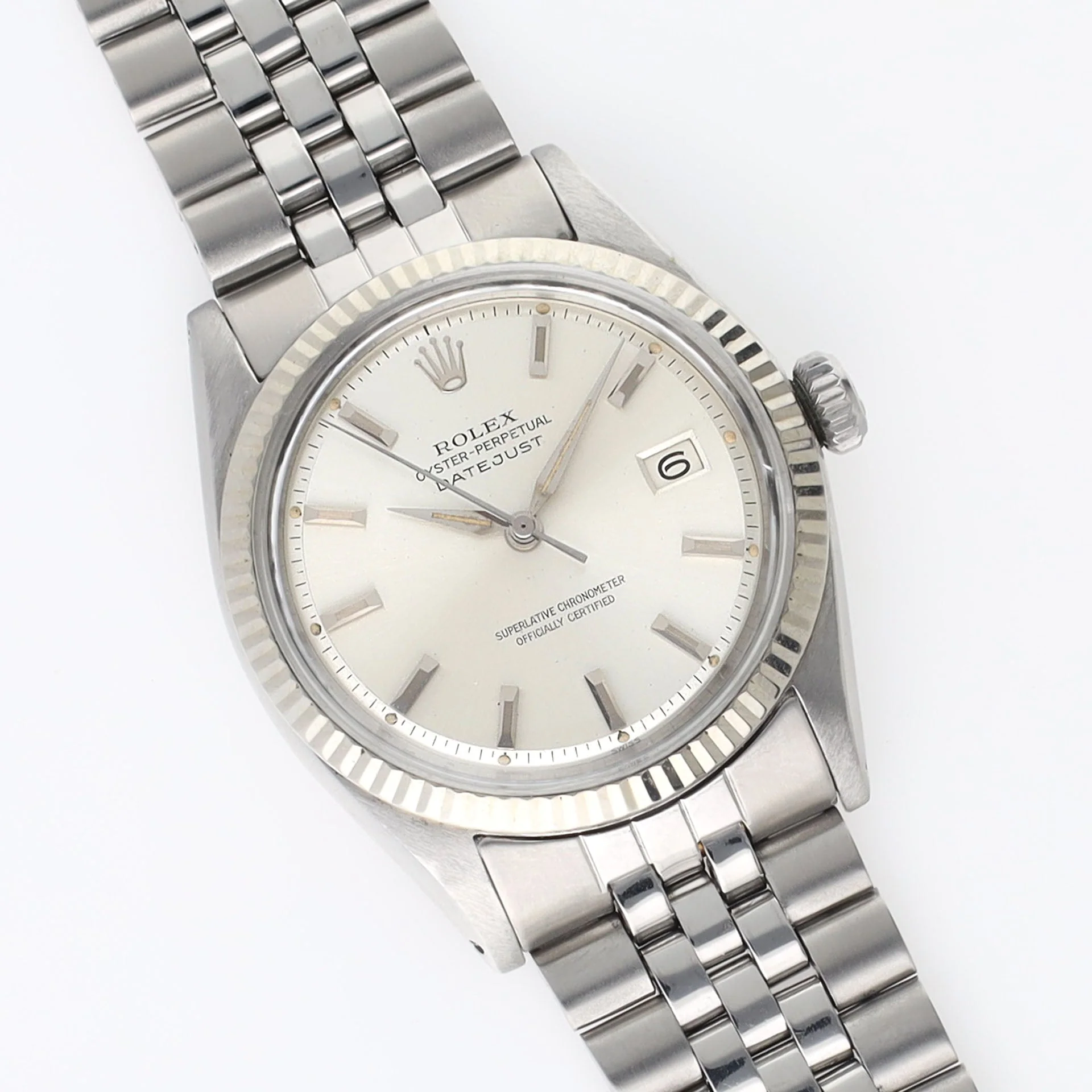 Rolex Datejust 1601 Silver Dial White Gold Bezel - Image 4