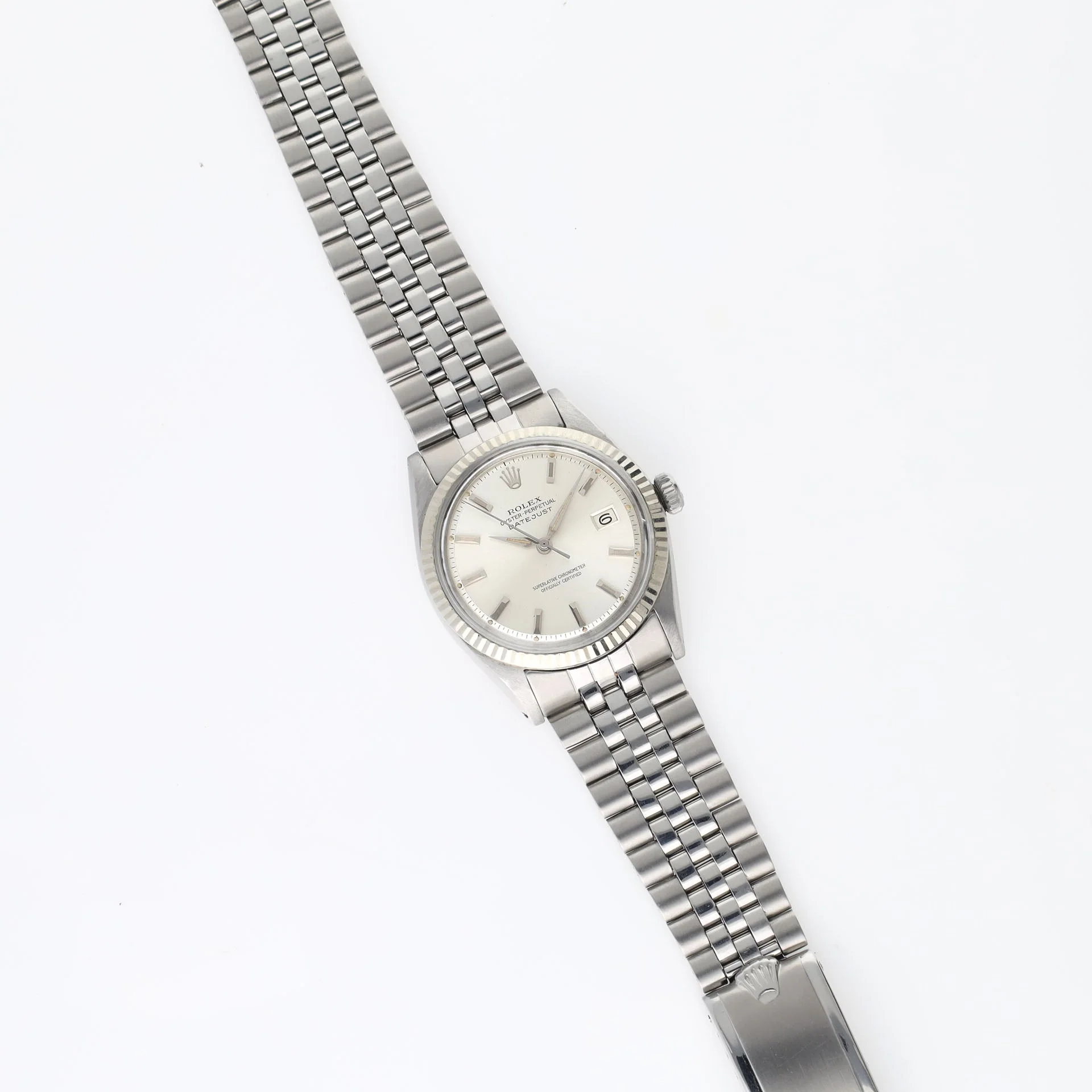 Rolex Datejust 1601 Silver Dial White Gold Bezel - Image 5