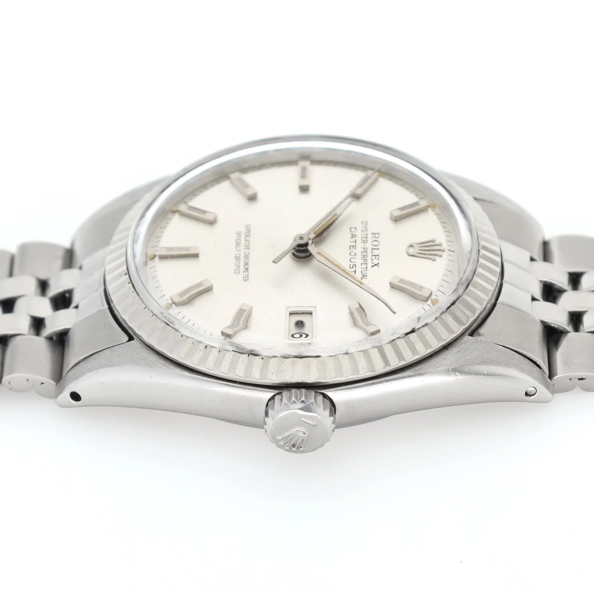 Rolex Datejust 1601 Silver Dial White Gold Bezel - Image 7