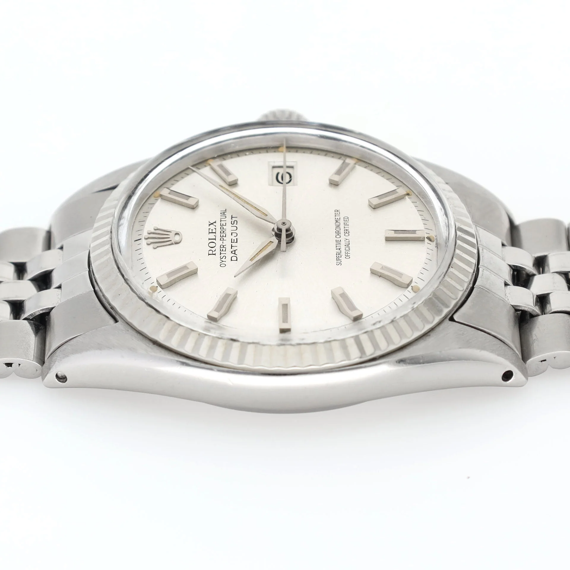 Rolex Datejust 1601 Silver Dial White Gold Bezel - Image 8
