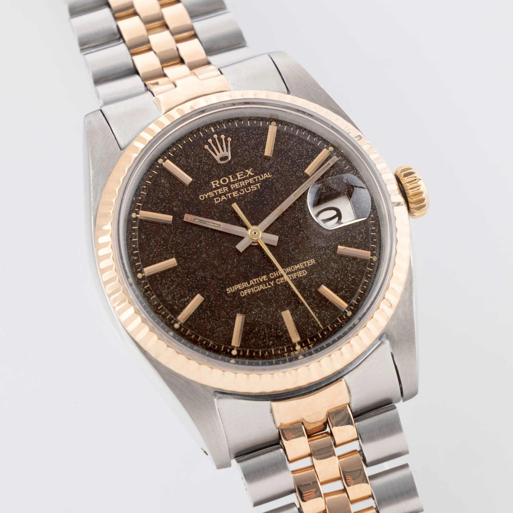 Rolex Datejust 1601 Steel and Pink Gold with tropical Stardust Gilt Dial - Image 5