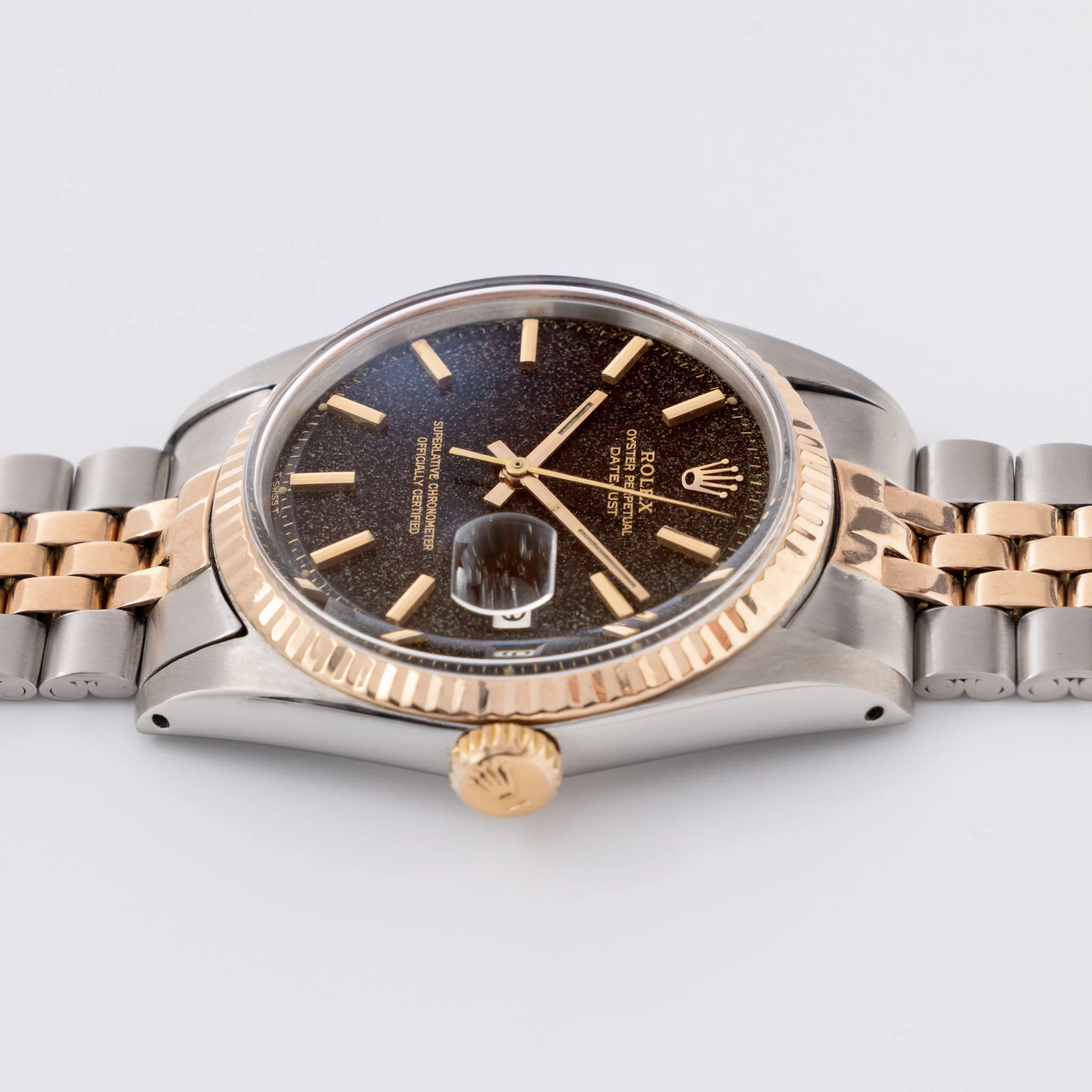 Rolex Datejust 1601 Steel and Pink Gold with tropical Stardust Gilt Dial - Image 6