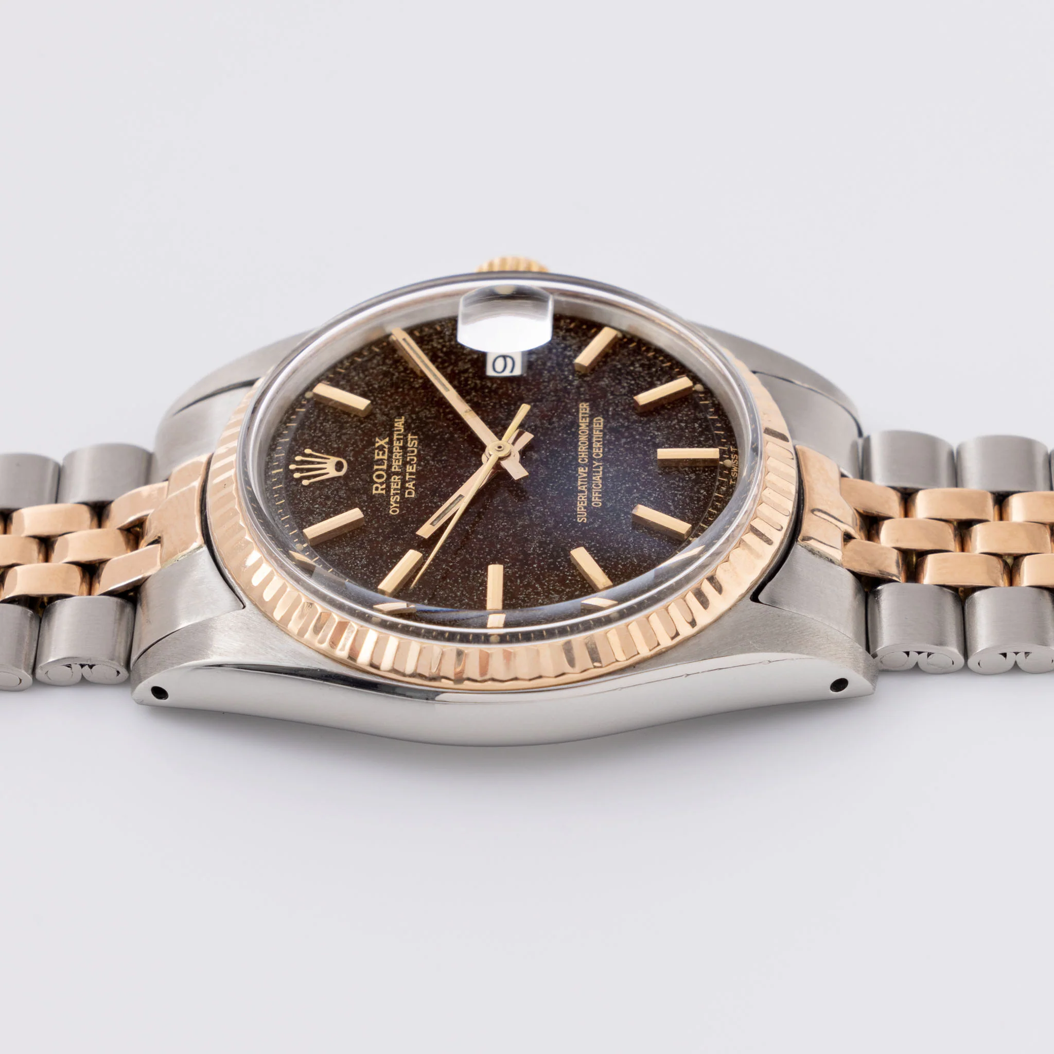 Rolex Datejust 1601 Steel and Pink Gold with tropical Stardust Gilt Dial - Image 7